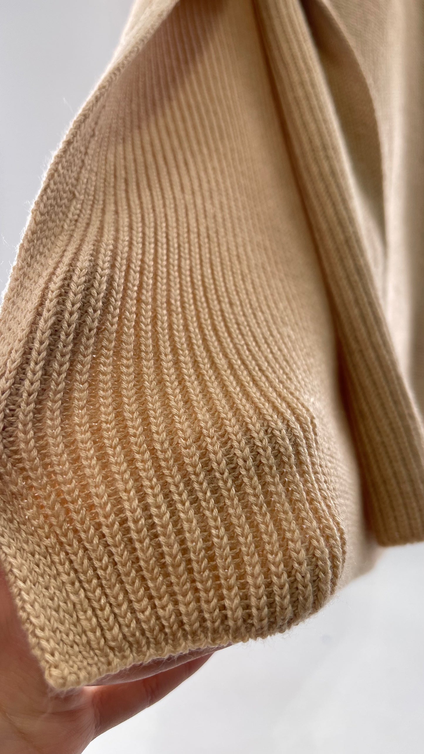 Free People Tan Knit Hoodie Maxi (XS)