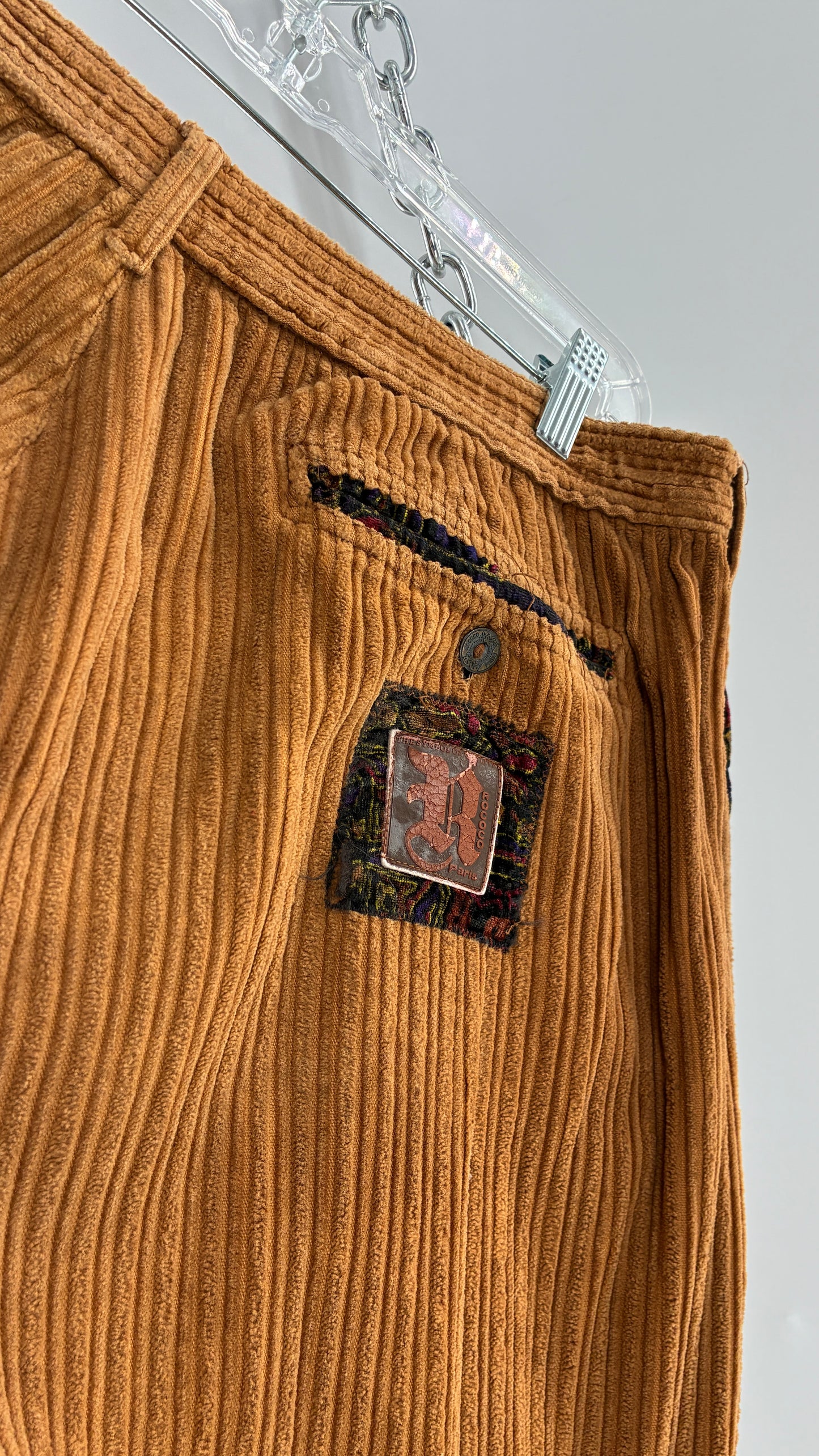Vintage Men’s 1980s ROCOCO Le Parisien Corduroy Patchwork Pants (Medium)