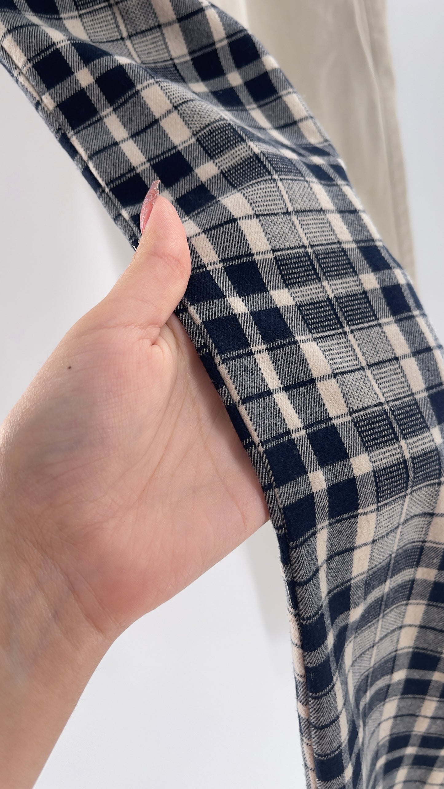 Blue Revival Coffee Break Plaid Khaki Combo Reworked Trouser (25)