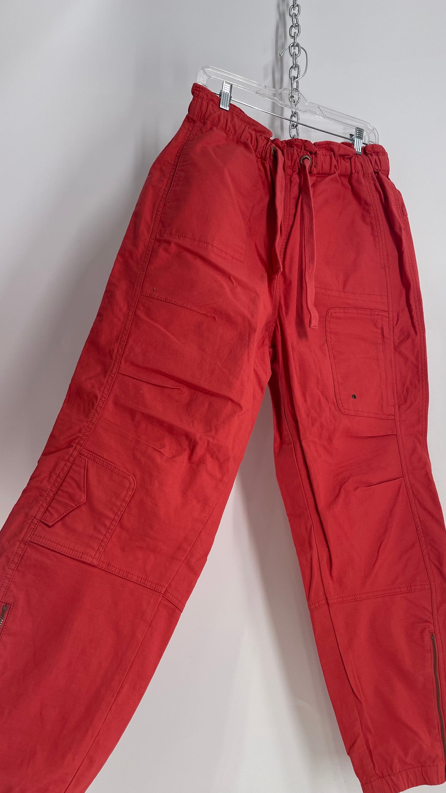 Free People Movement Salmon Zipper Pocketed Canvas Cargos (Large)