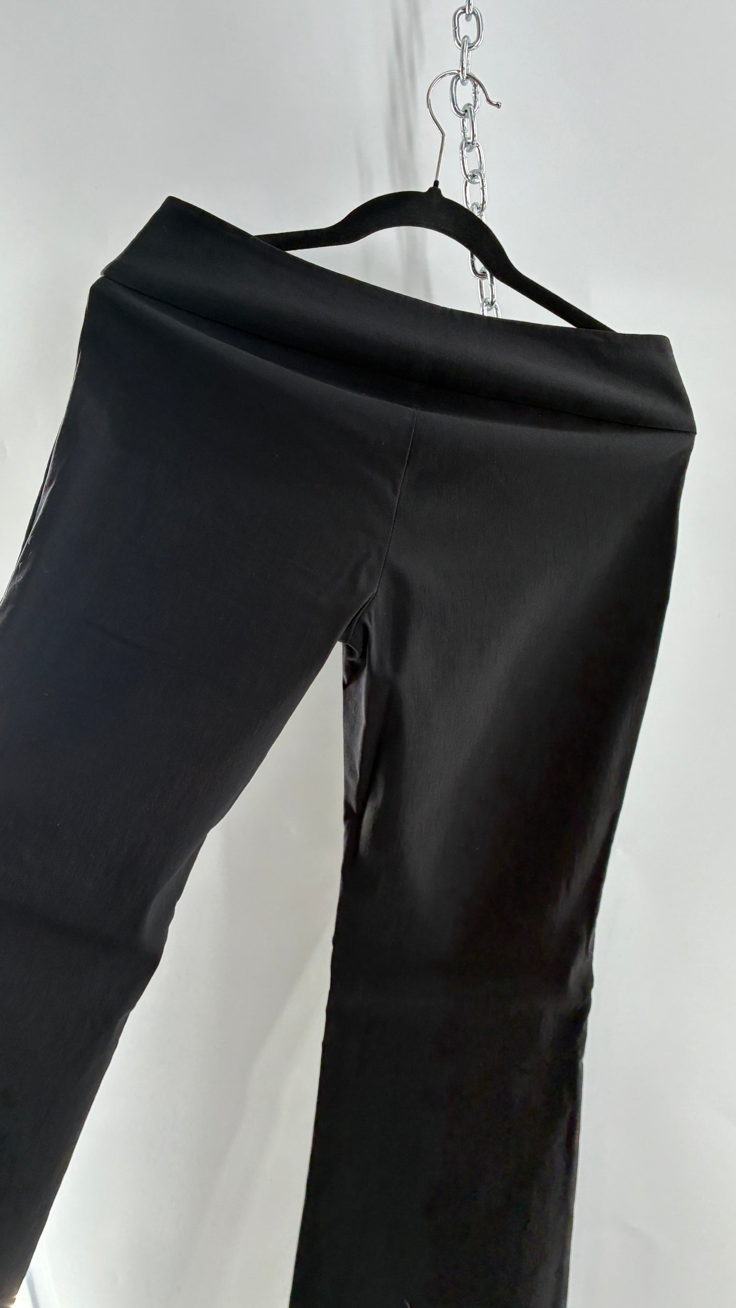 Vintage 1990s GUESS Stretch Low Rise Thick Waistband Black Kickflare (29)