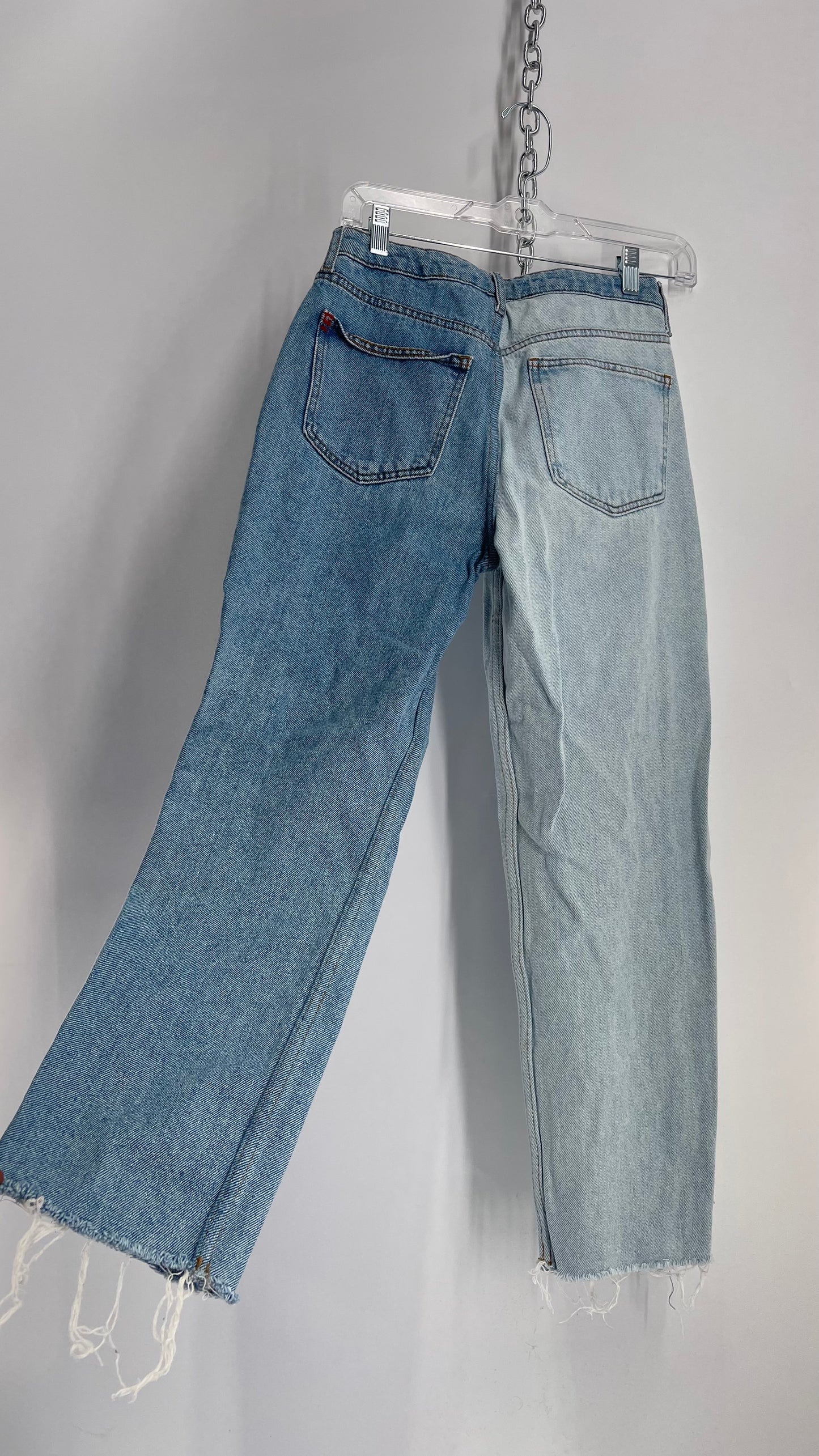 Vintage Straight Leg Split Wash Jeans (25)