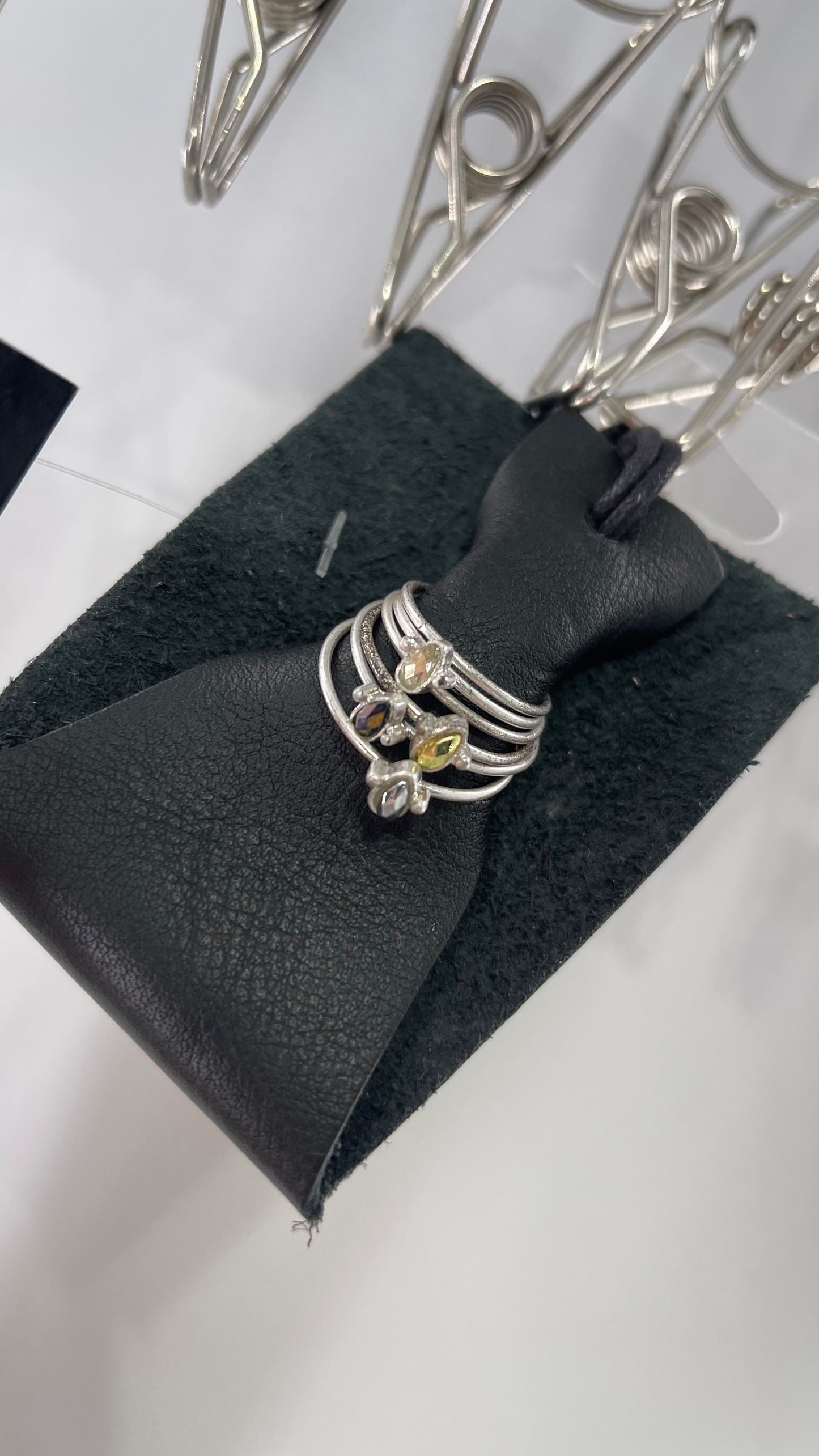 Free People Dainty & Delicate Silver Jewel Ring Set