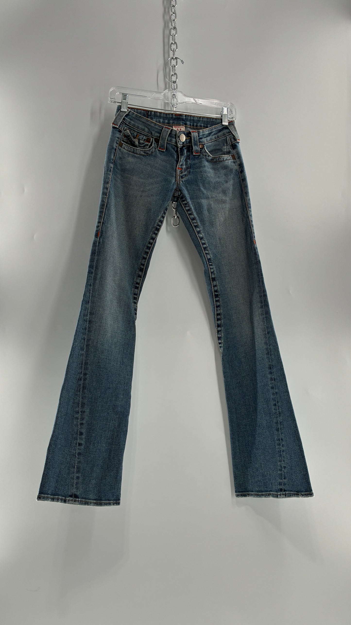 Vintage True Religion Light Wash, Low Rise Kick Flare Jeans (26)