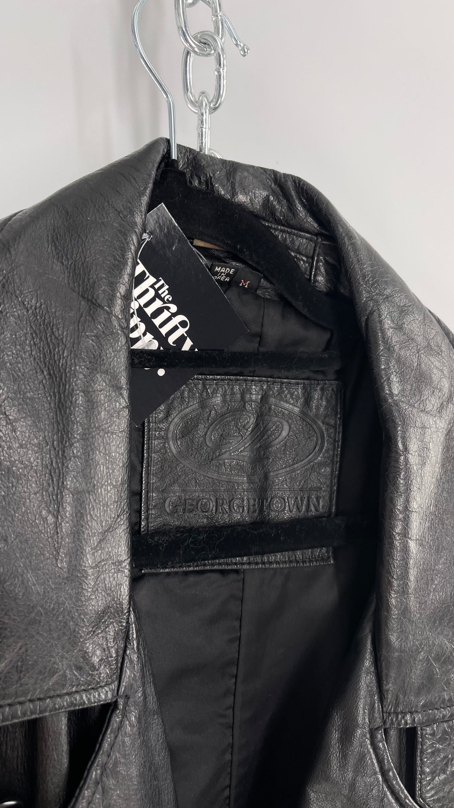 Georgetown Vintage Black Leather Trench Coat (Medium)