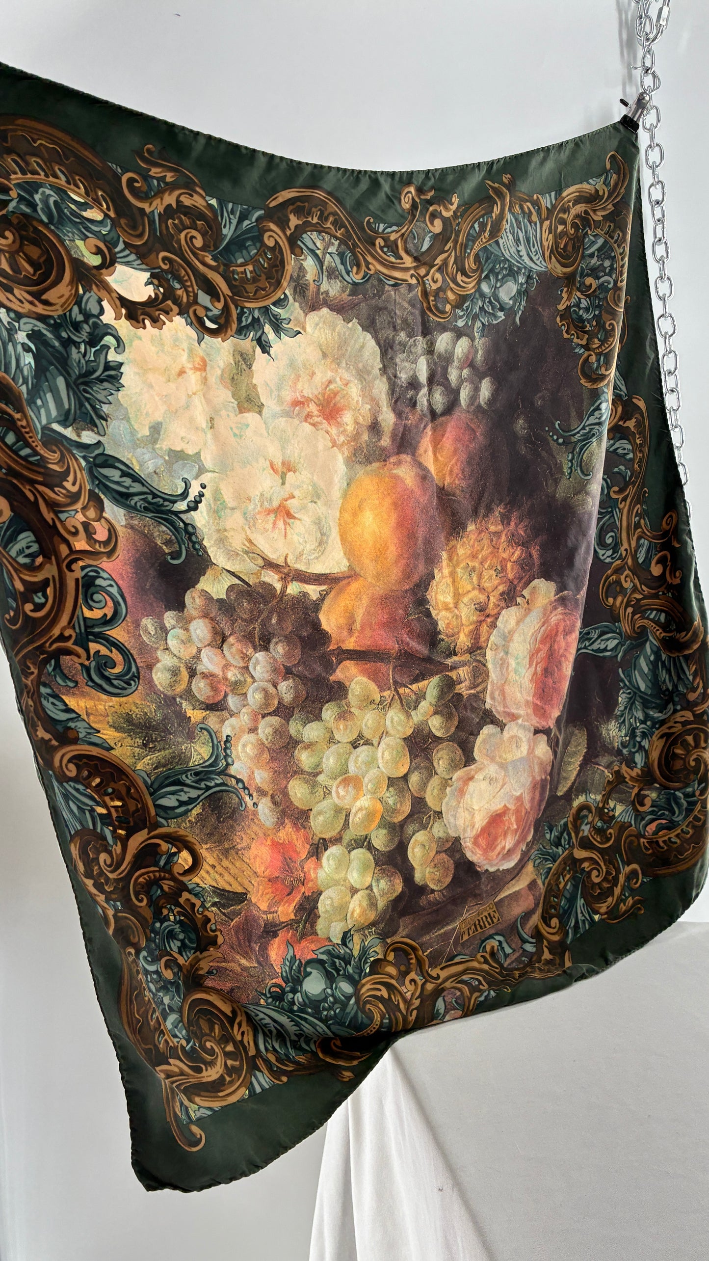 Vintage GIAN FRANCOFERRE Renaissance Style Painting Scarf
