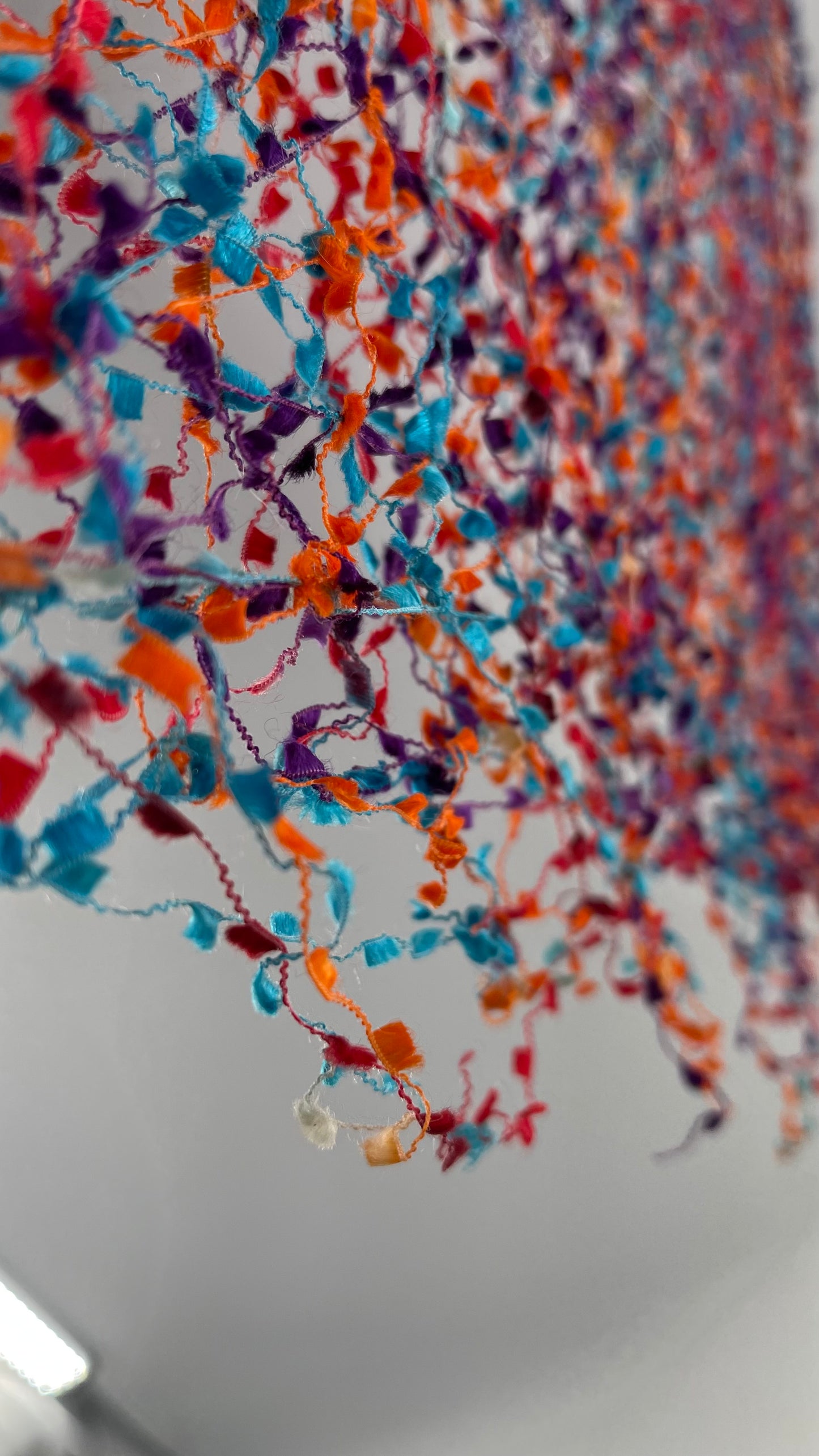 Vintage Negative Space Confetti Scarf Red, Teal, Orange, Blue