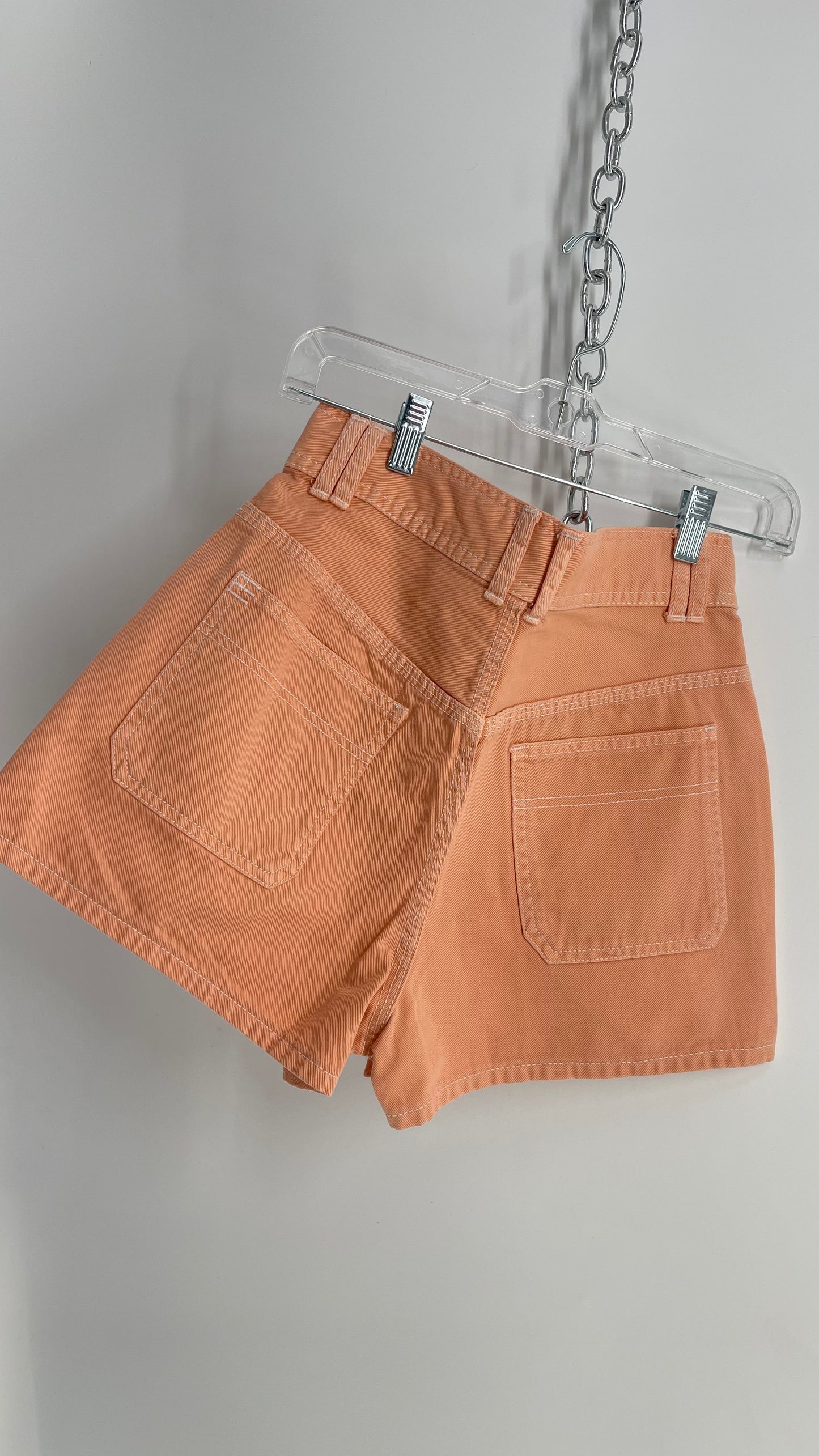 BDG Orange High Waisted Short with Contrast Stitch (28)