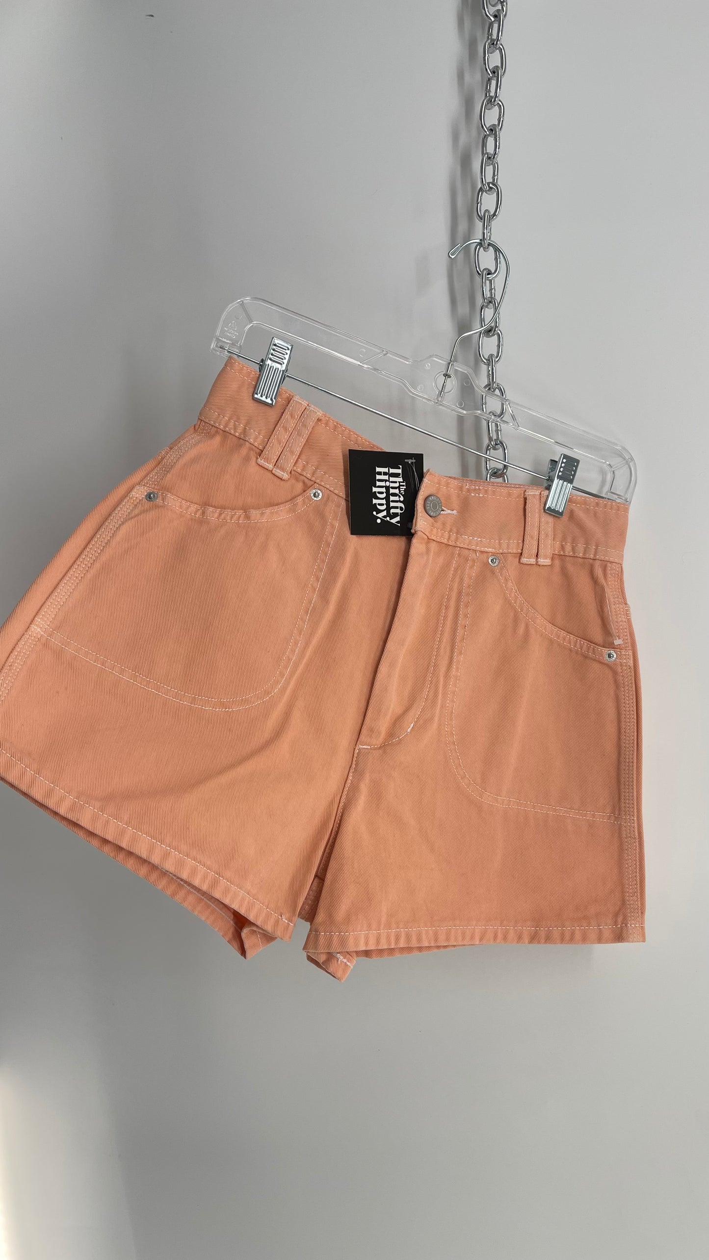 BDG Orange High Waisted Short with Contrast Stitch (28)