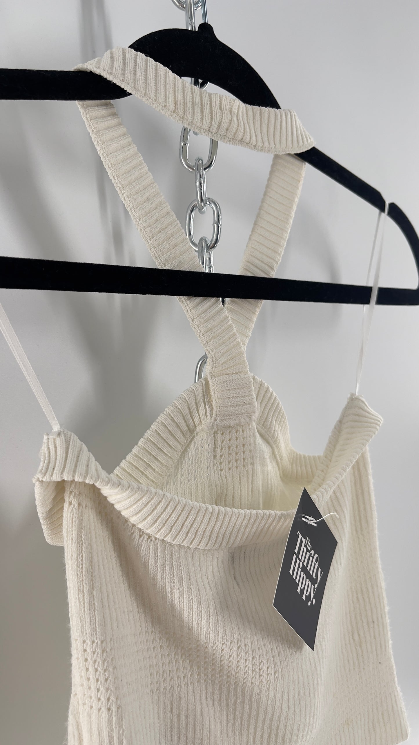 Urban Outfitters Perforated Cropped Halter (Medium)