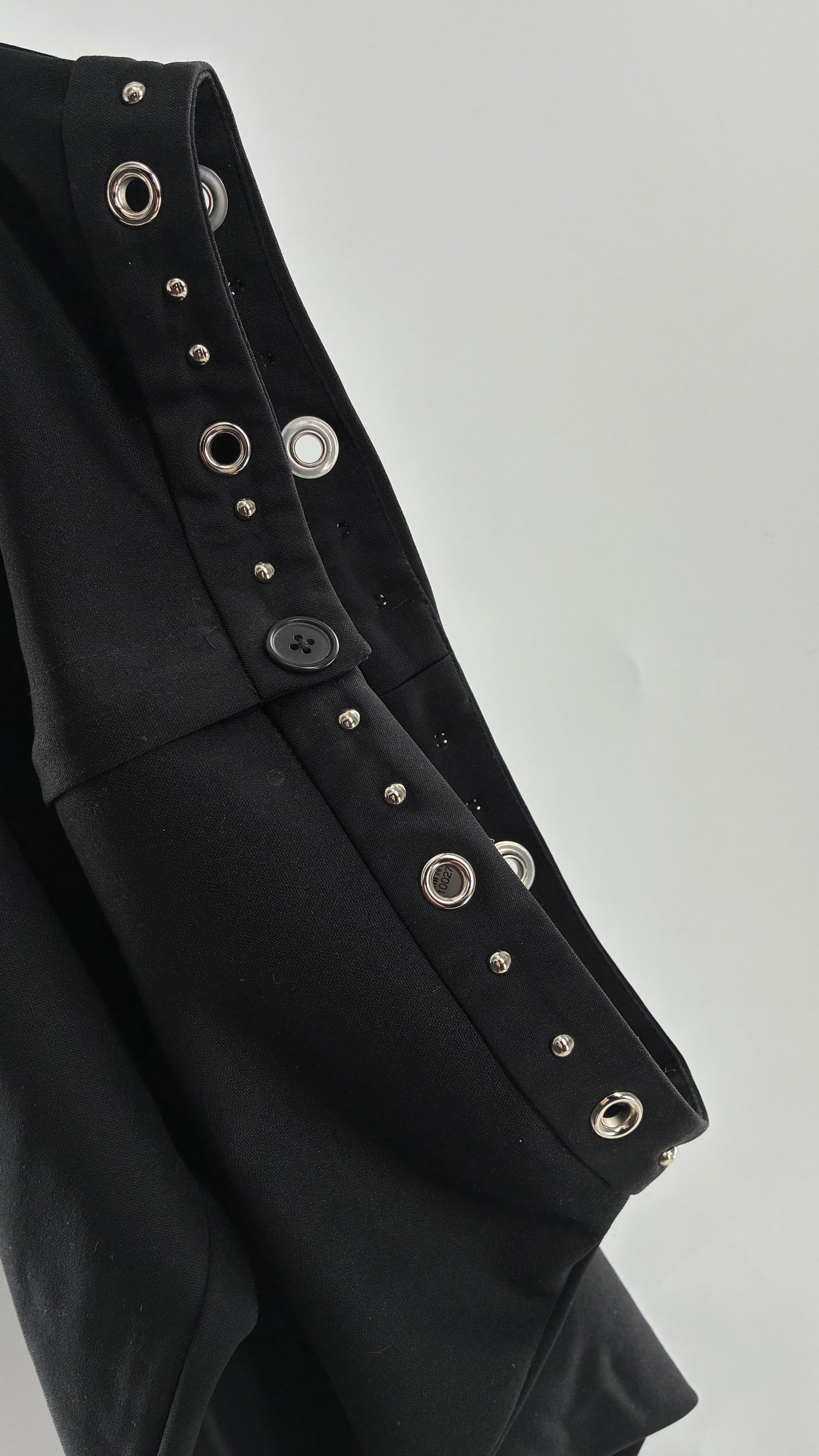 Vintage 1990s JOE BENBASSET Black Kickflares with Studded, Grommet Waistline (5)