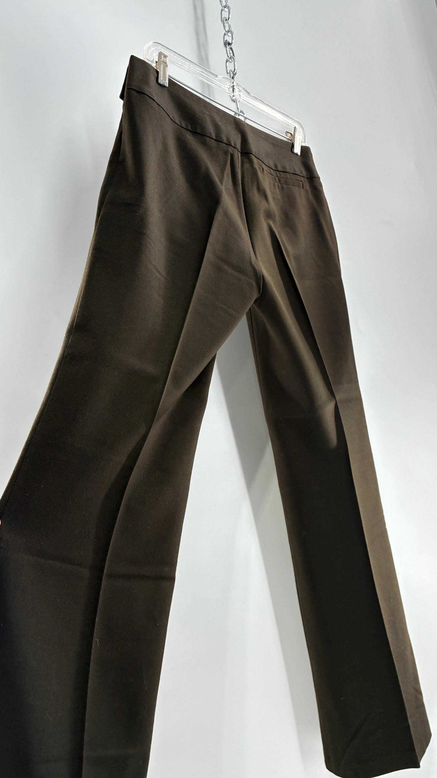 Vintage United Colors of Benneton 98% Pure Virgin Wool Brown Trousers Made in Portugal (44)