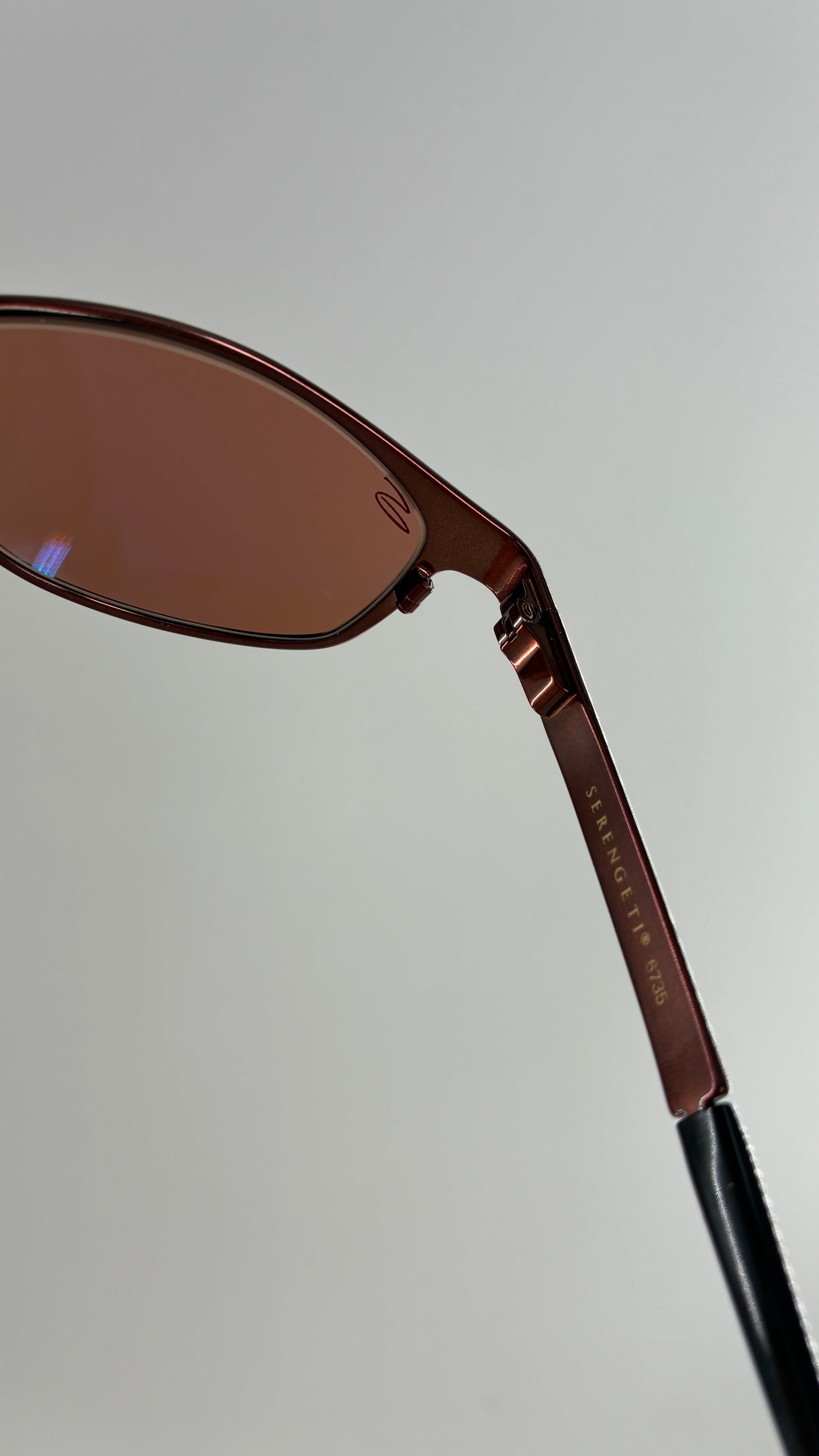 Vintage SERENGETI Polarized Sunglasses with Bronze Metal Frame