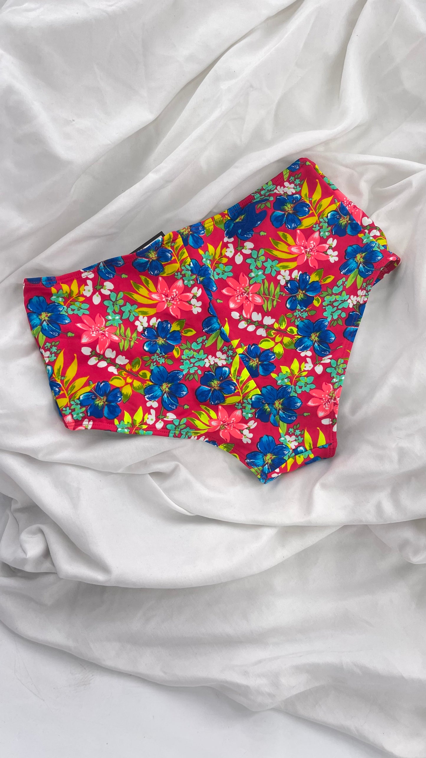 Hollister Red Tropical Mid Rise Cheeky Swim Bottoms (S)