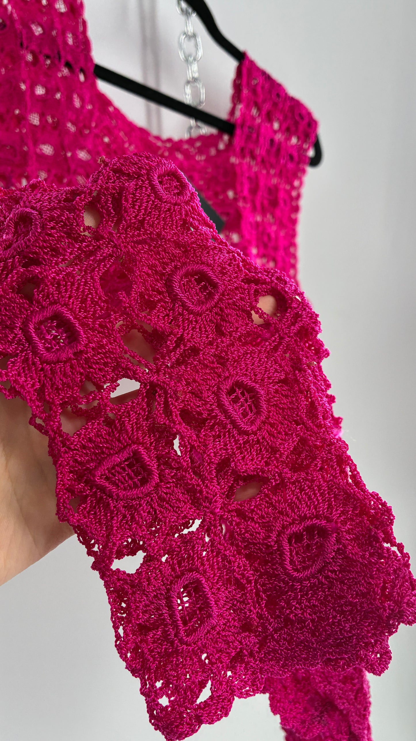 Vintage Handmade Crochet Hot Pink (Medium)