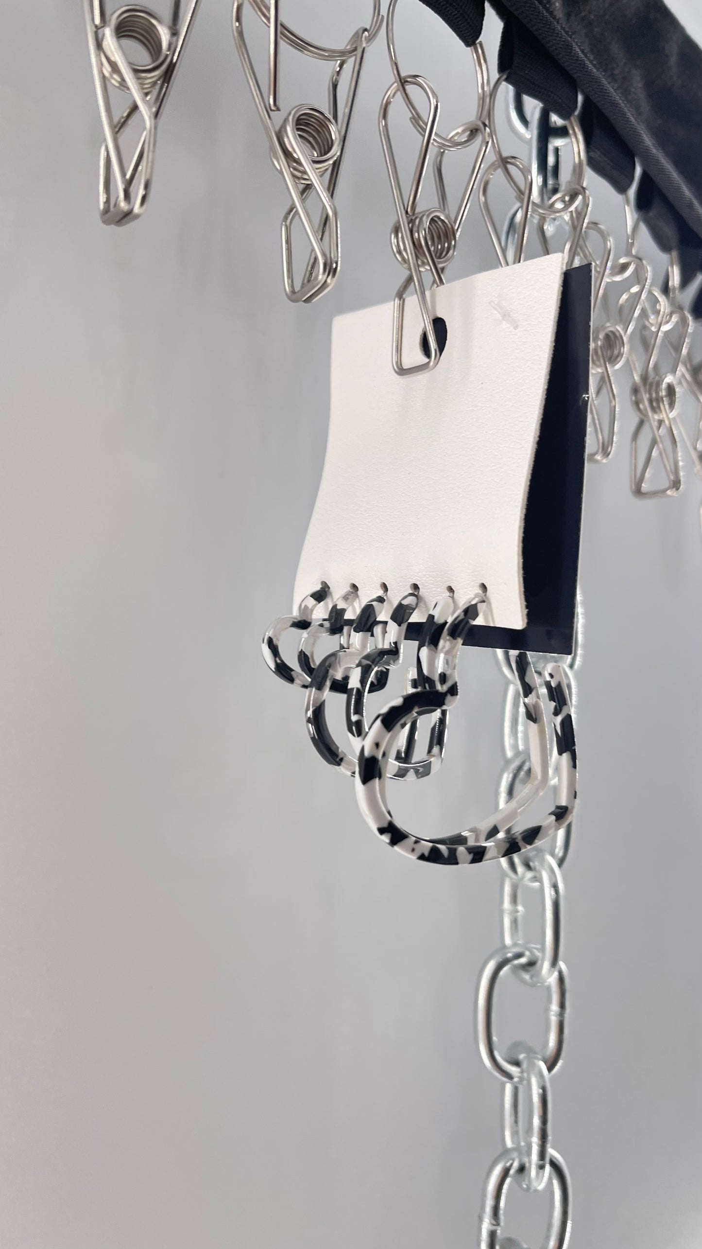 Free People Black/White Marble Heart Earring Set