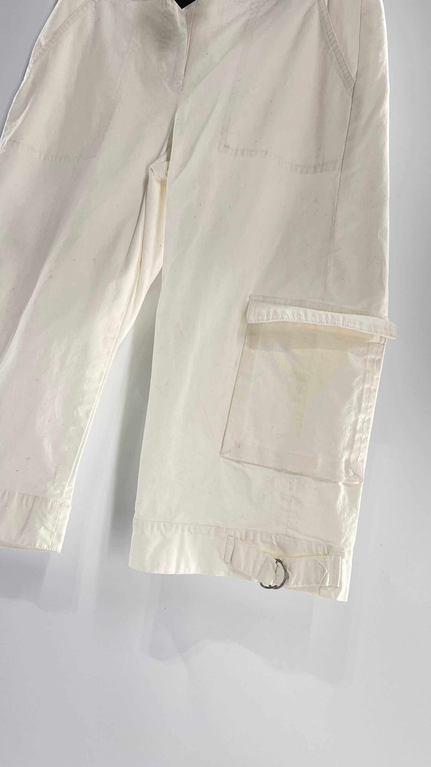Vintage White Long Baggy Cargo Short (6)