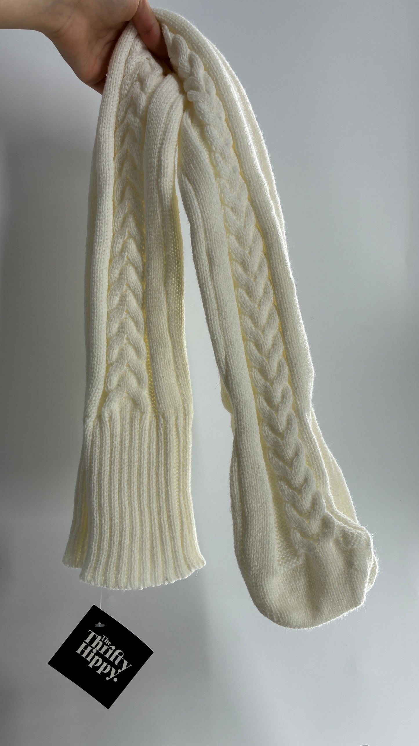 NWOT Off White Thick Knit Thigh High Cableknit Socks
