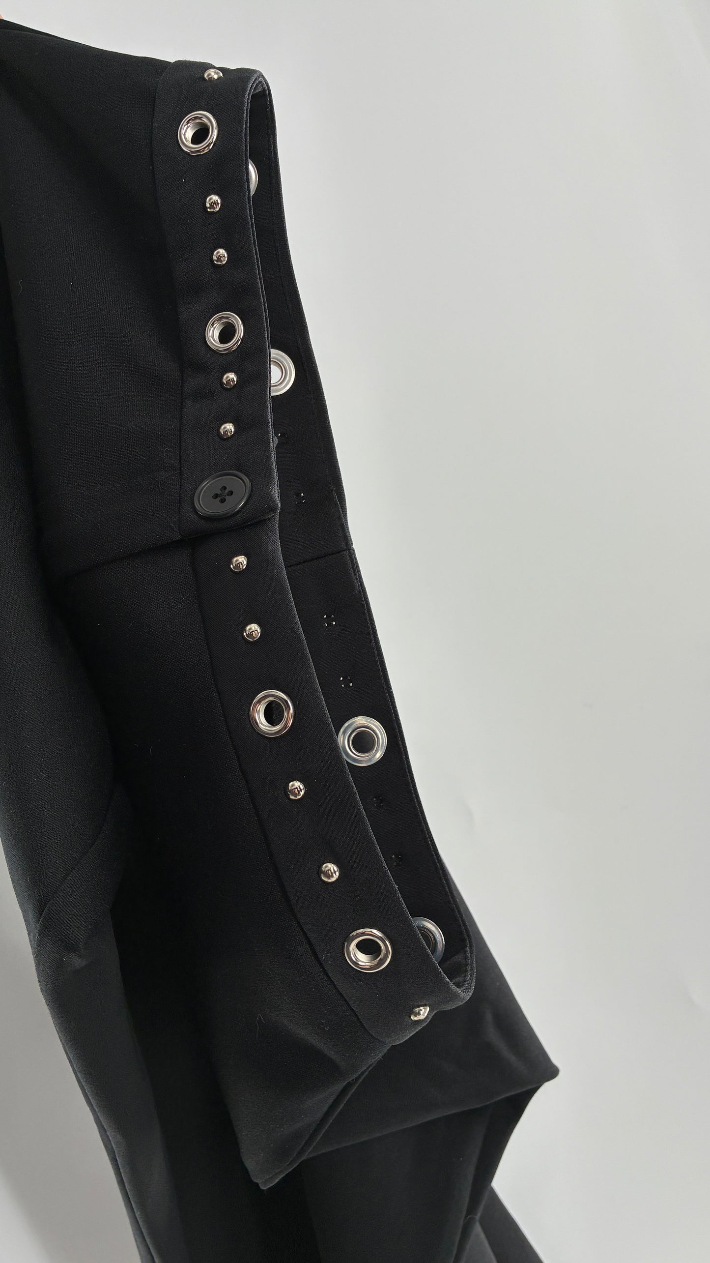 Vintage 1990s JOE BENBASSET Black Kickflares with Studded, Grommet Waistline (5)