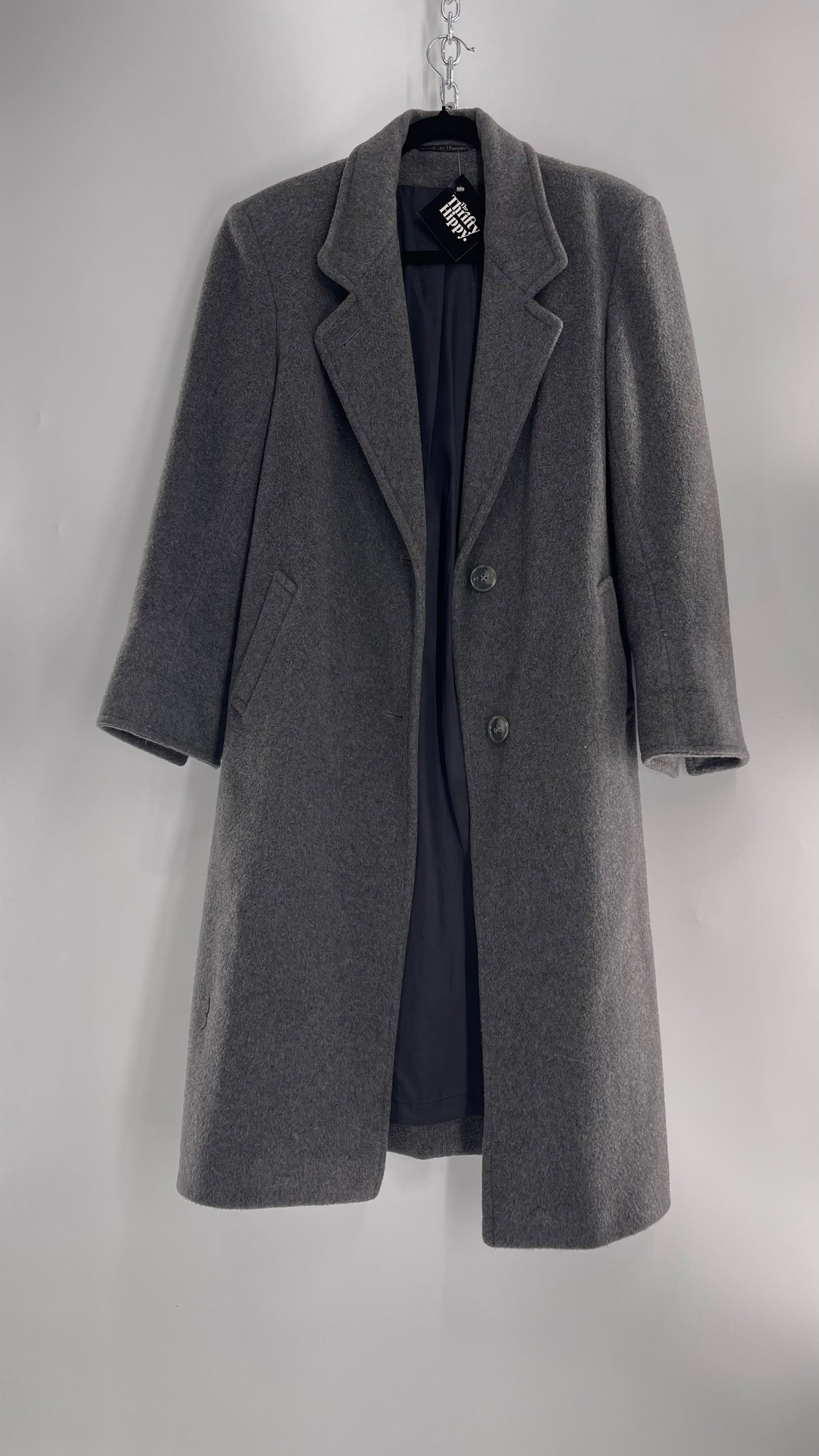 Vintage Grey Coat 35% Cashmere/ 50% Wool (C) (5/6)