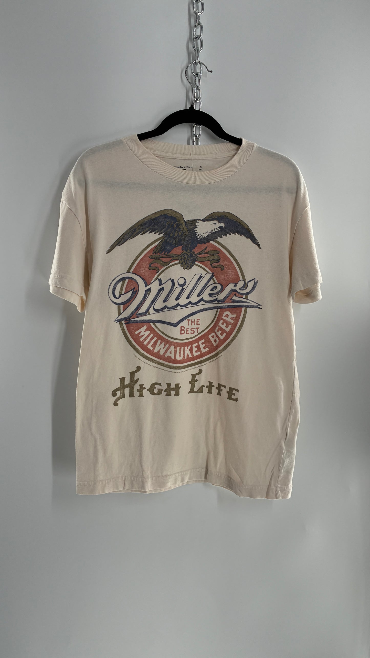 Abercrombie & Fitch Miller Lite Vintage Oversized Style T Shirt (Small)