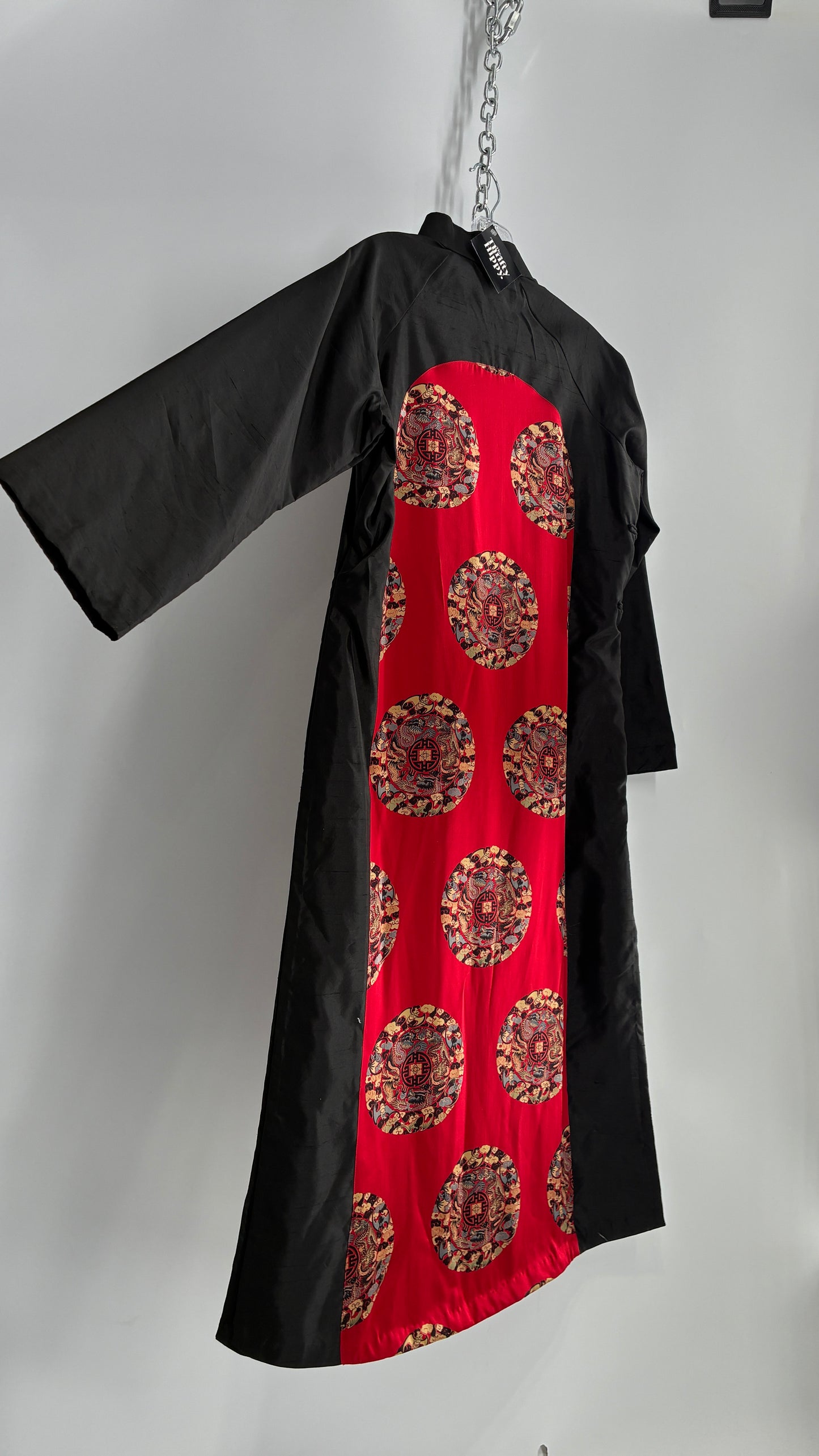Vintage Qipao INDO-CHIC Black and Red Gown (Large)