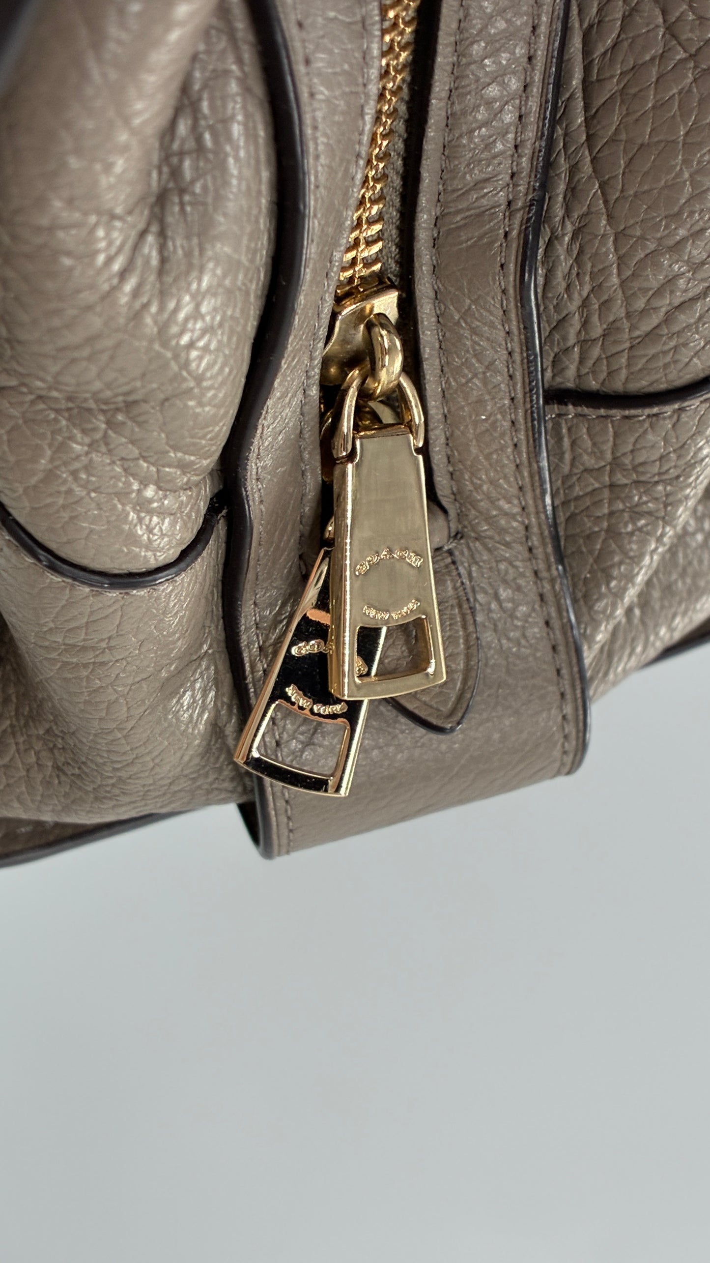 COACH Mercer Satchel 30in Grain Taupe Leather Bag with Multiple Sections and Pockets