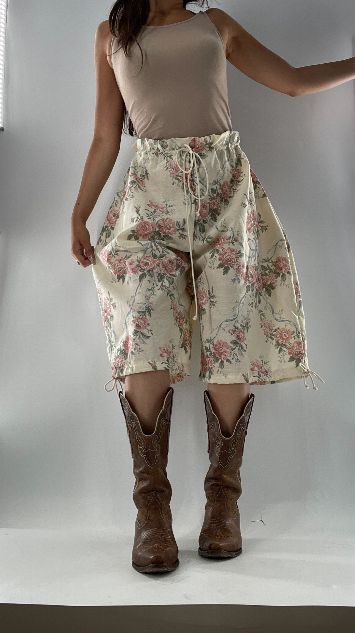 Custom Vintage Cottage Short/Capri Oversized or Cinched (One Size)