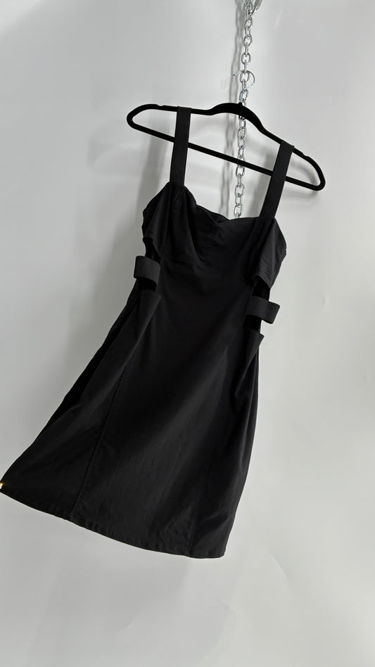 Vintage Black Cut Out Mini Dress (14)