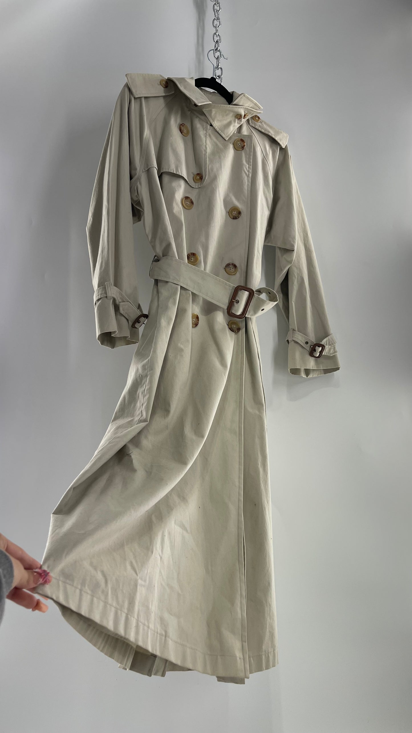 Vintage Ralph Lauren Beige Trench Coat (Petite Small)