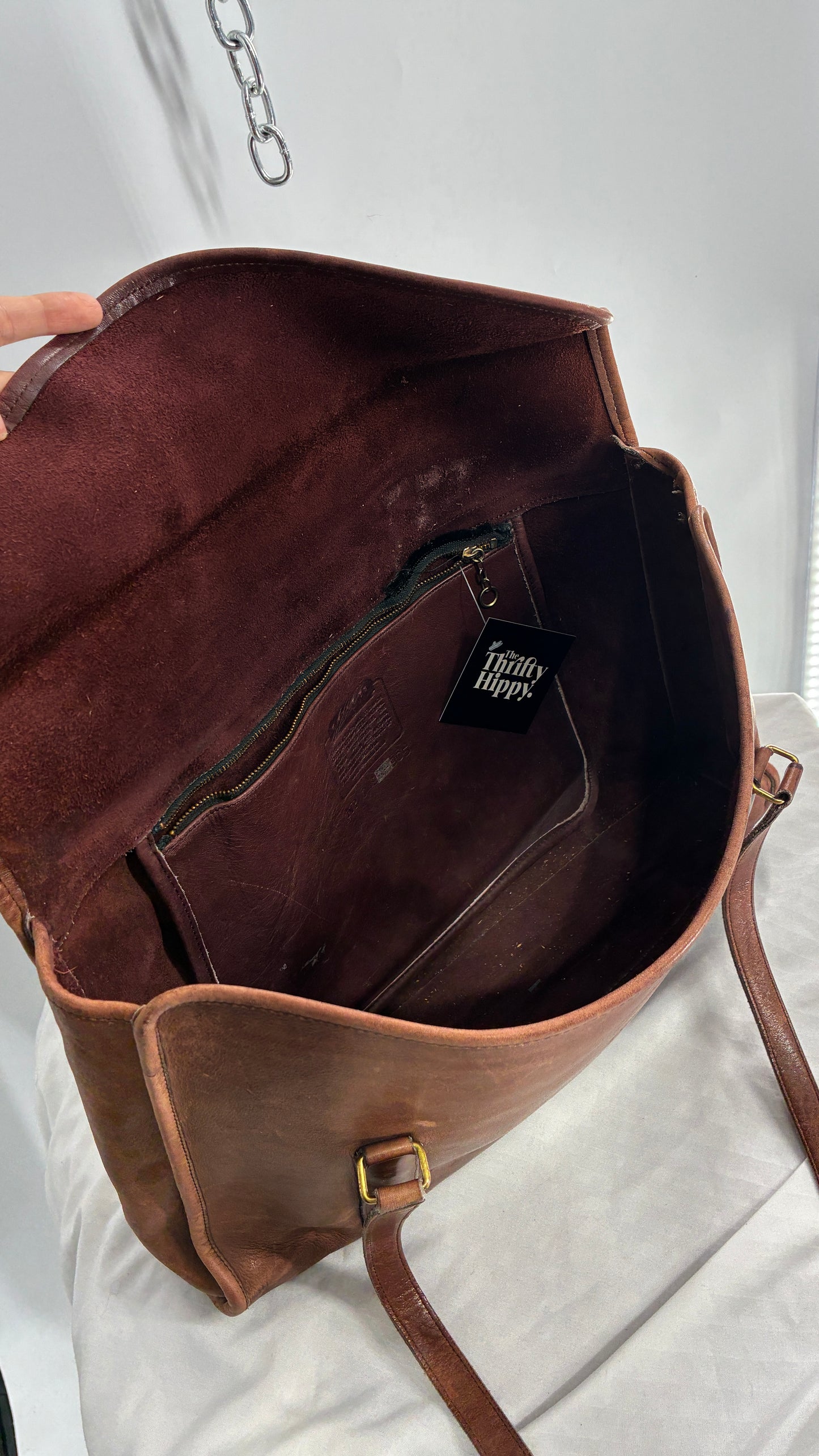 Vintage COACH Leather Envelope Saddle Briefcase Bag