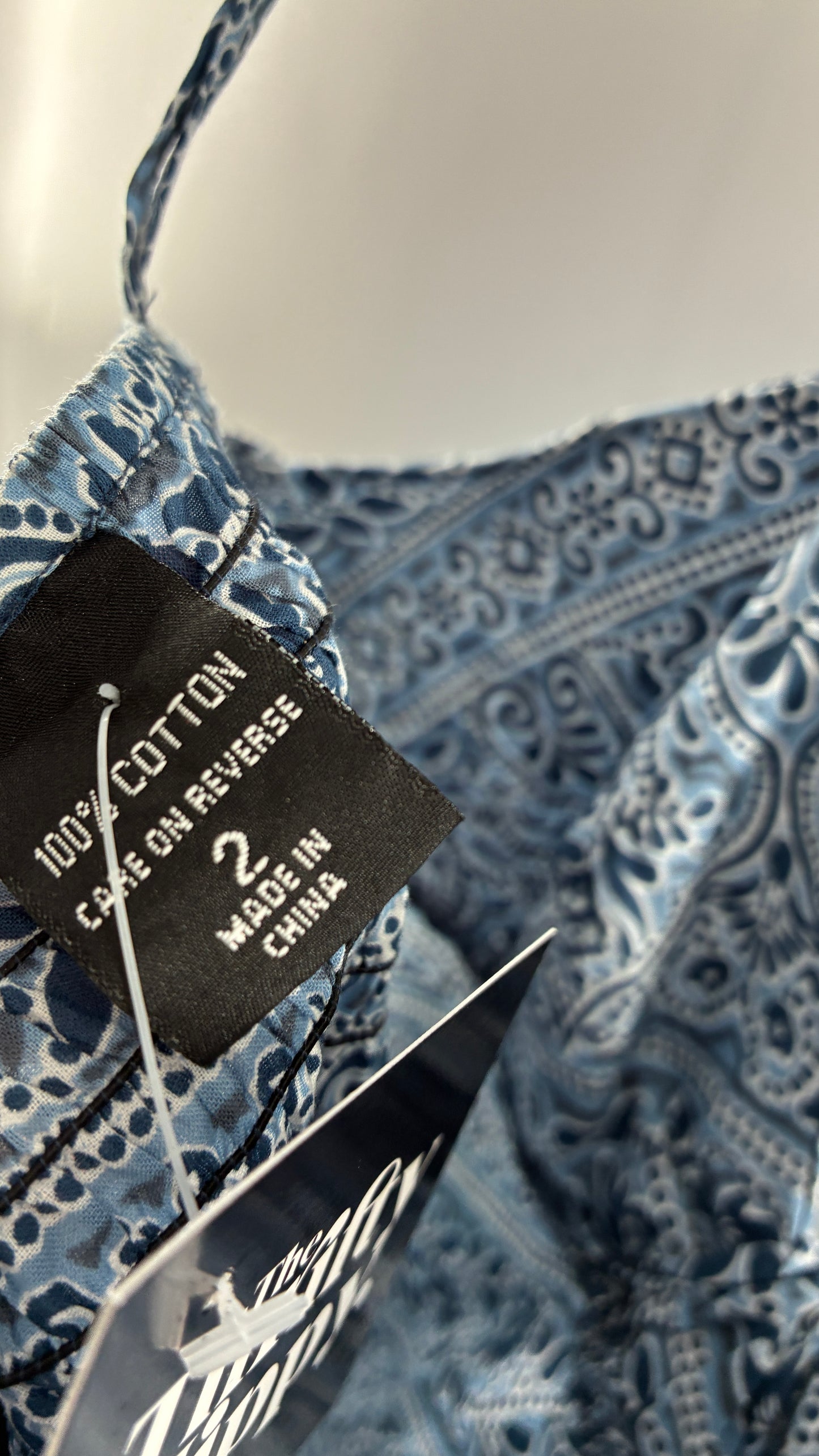 Vintage 100% Cotton Handkerchief Blue Bandana Style Camisole (2)