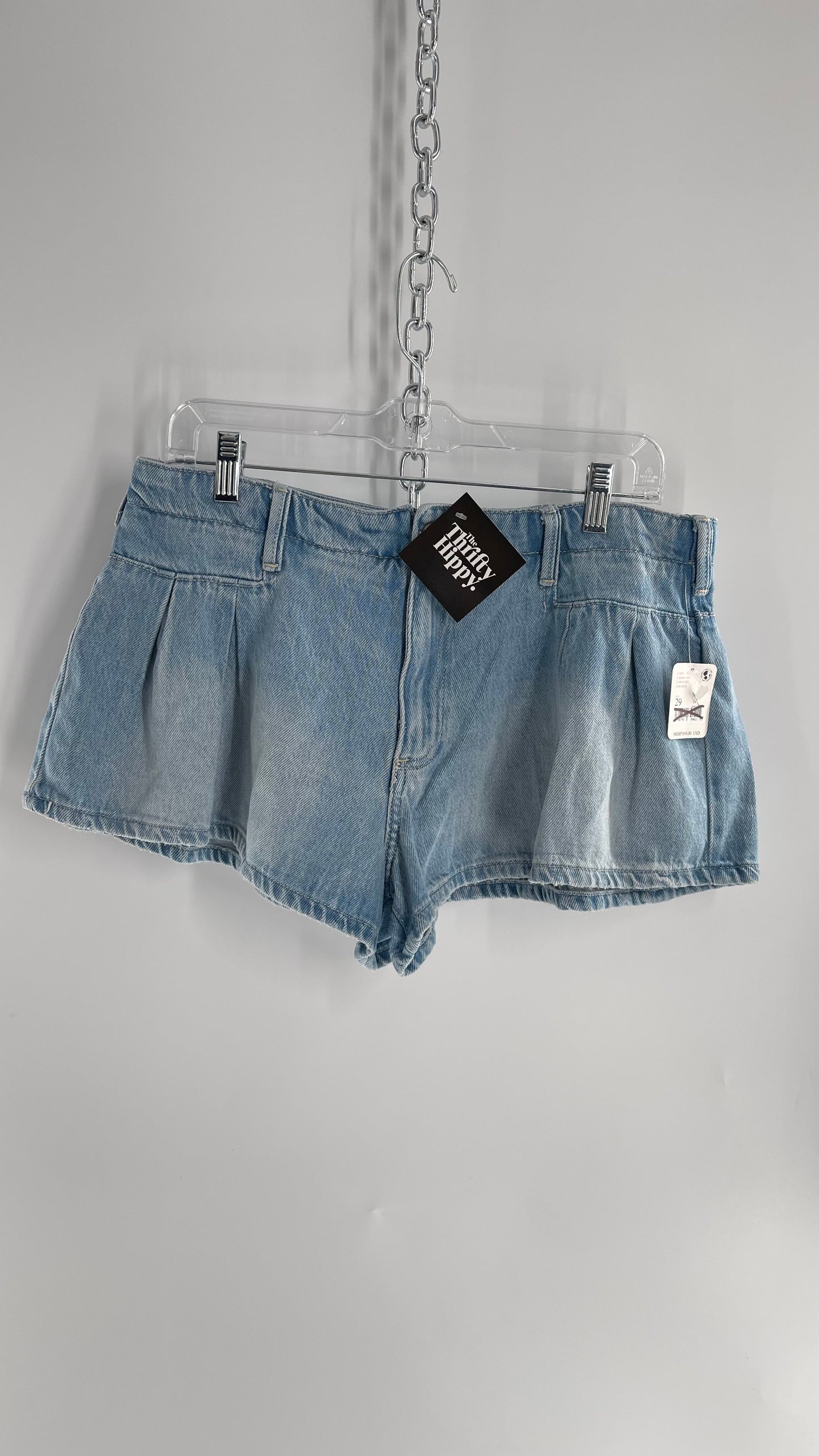 Free People Blue Bell Low Rise Pleated Short with Tags Attached (29)