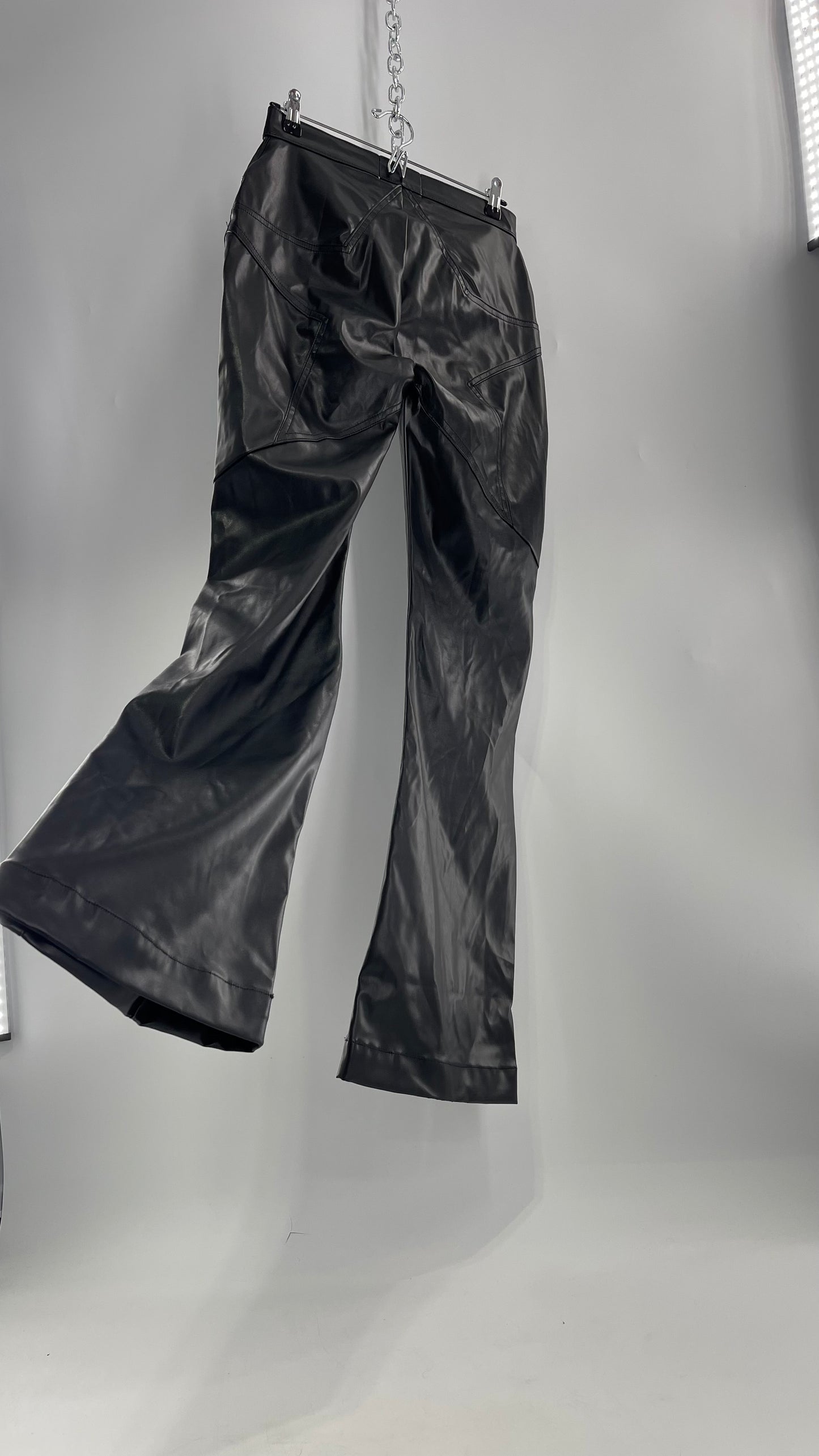 Revice Faux Leather Kick Flares with Star Bum (29)