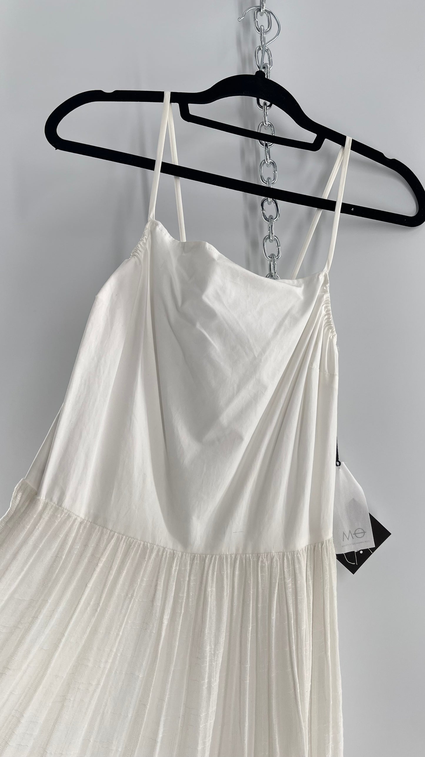 ØM Objects Without Meaning White Dress with Woven Skirt and Tags Attached (Large)