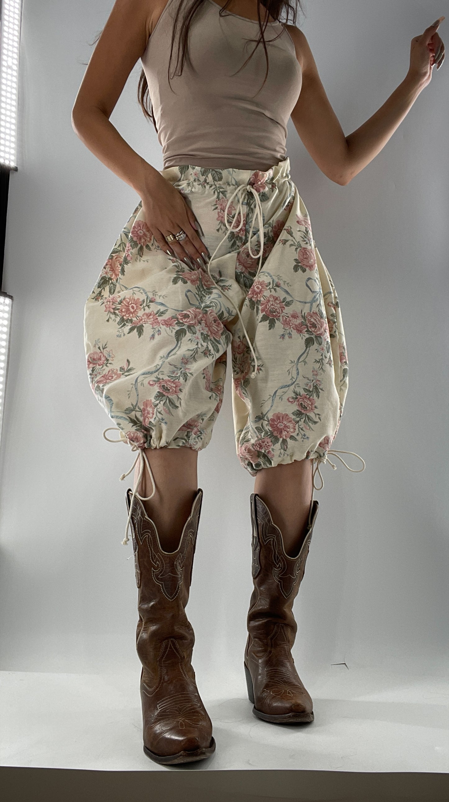 Custom Vintage Cottage Short/Capri Oversized or Cinched (One Size)
