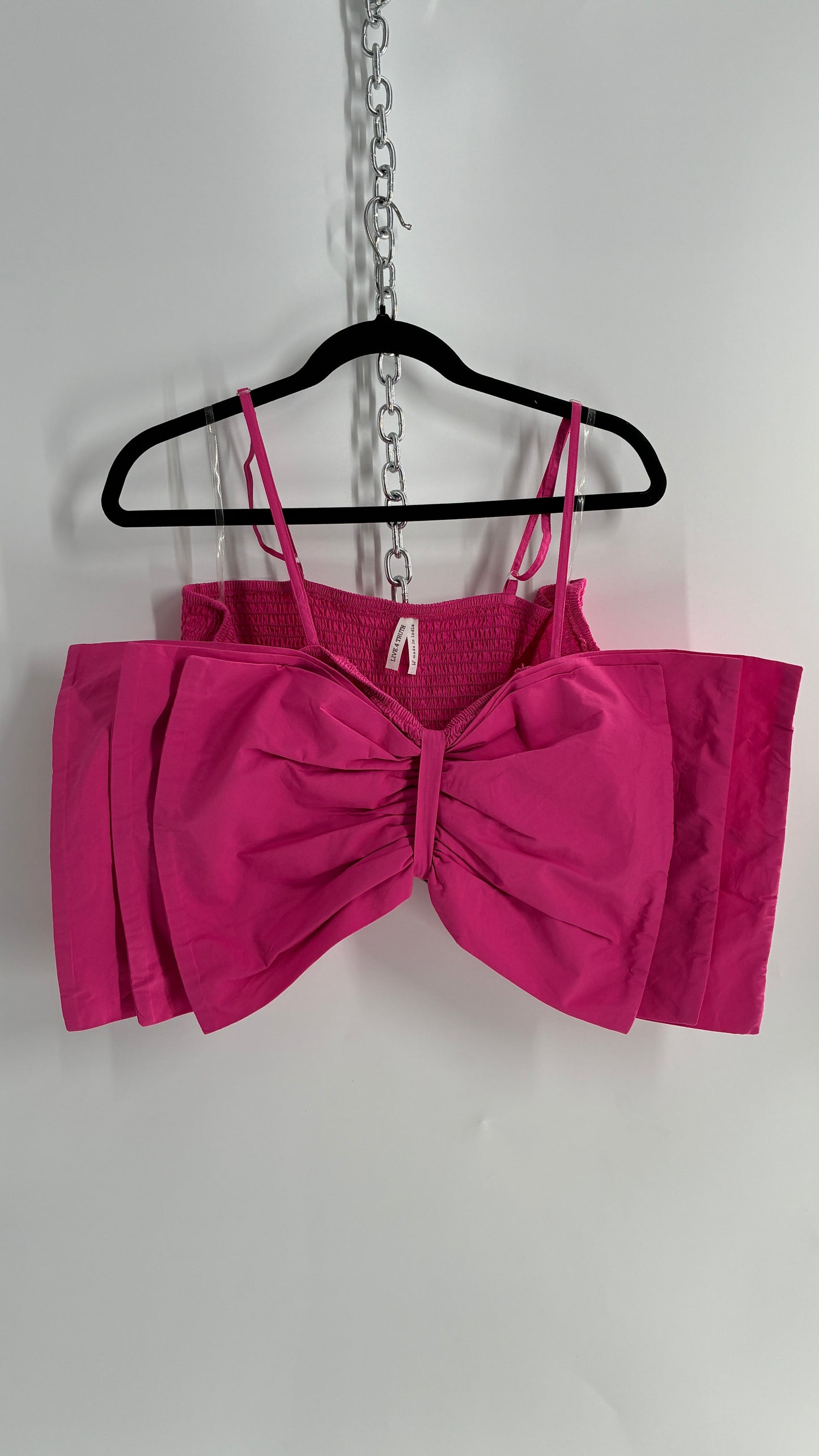 Vintage MadRag Oversized Pink Bow Bustier Top with Tags Attached (2X)