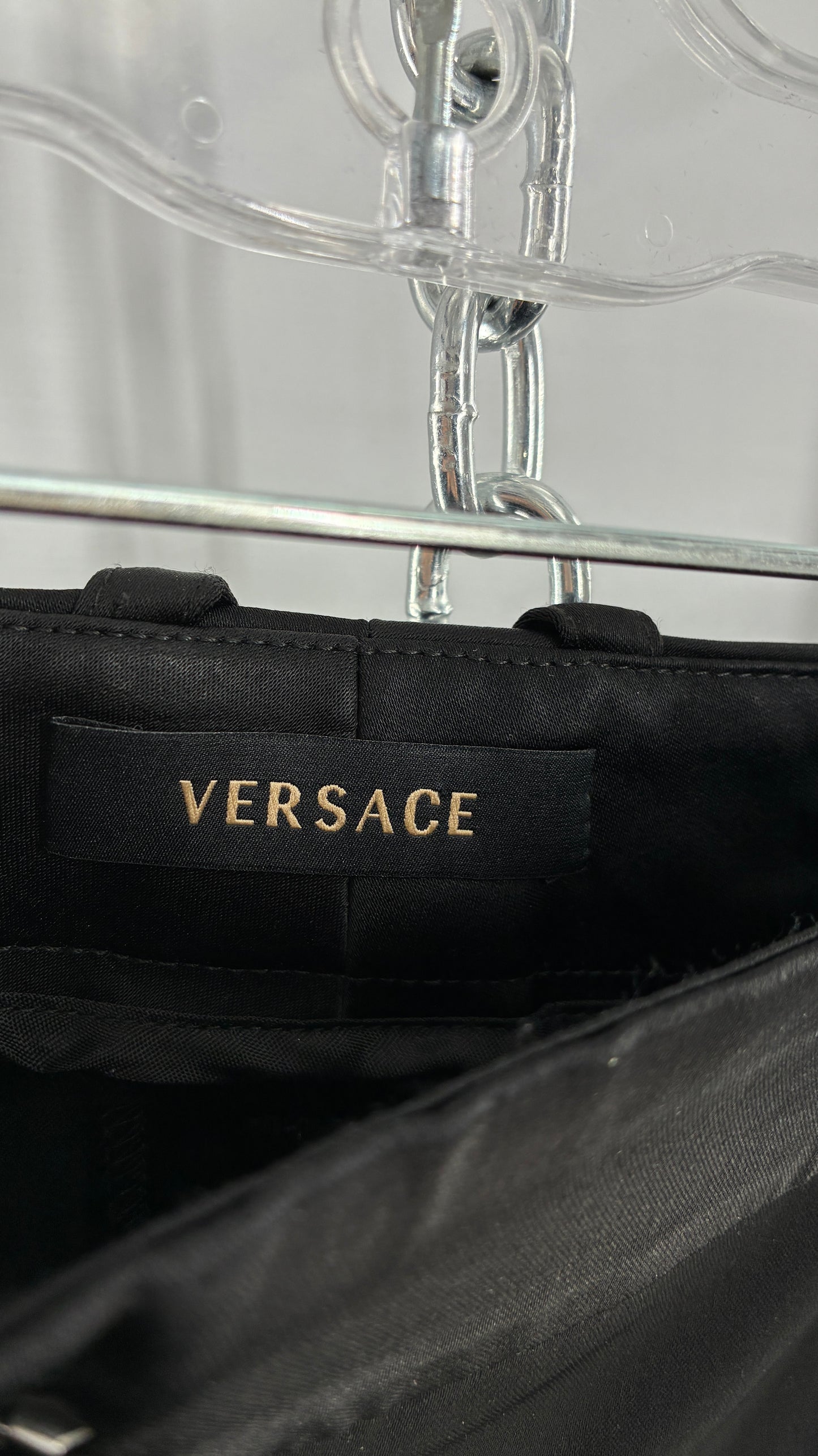 Vintage VERSACE Black Pleated Low Waisted Trouser (46/12)