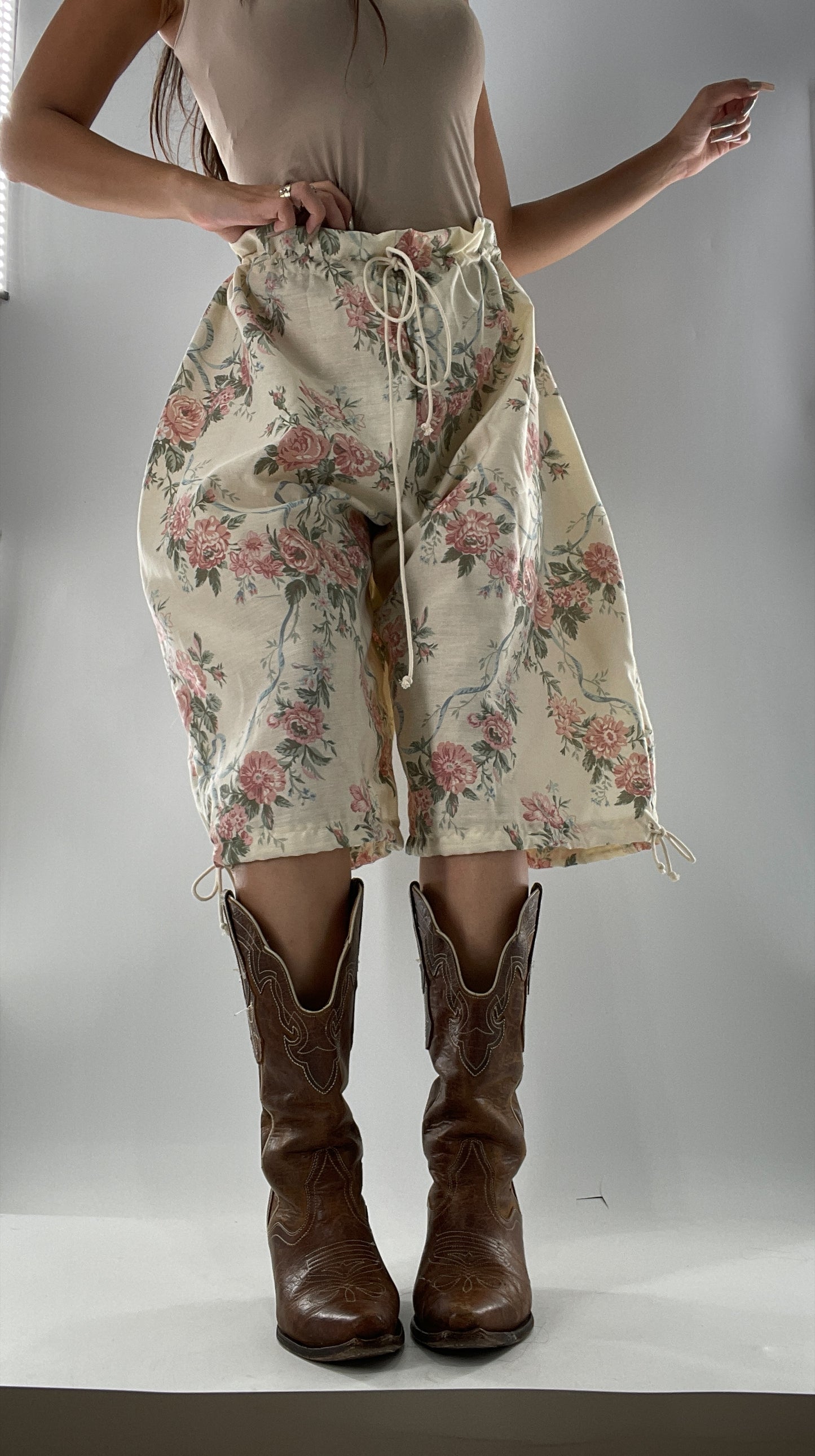 Custom Vintage Cottage Short/Capri Oversized or Cinched (One Size)