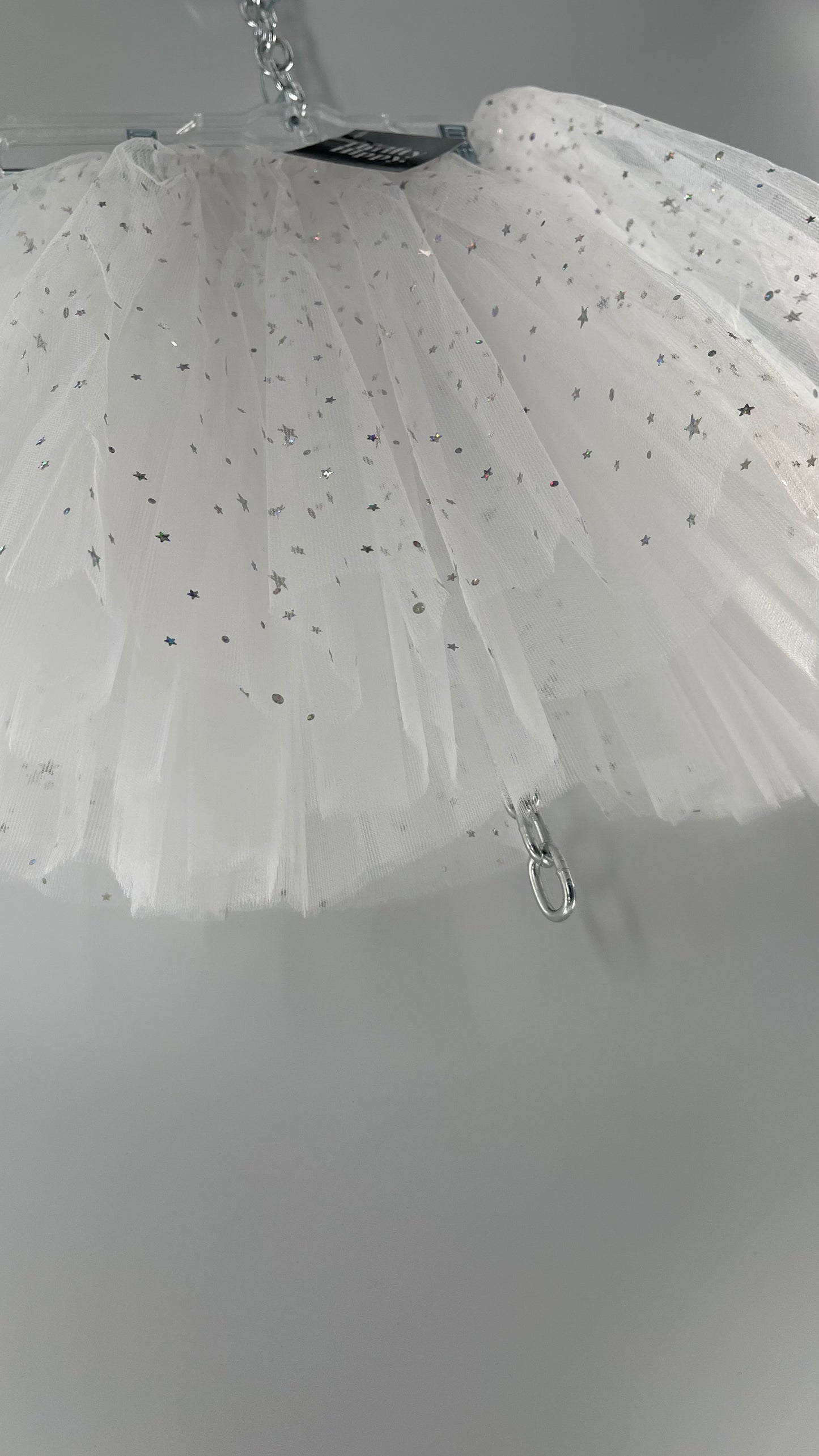 White Starstruck Confetti Tutu Mesh Tulle Skirt (One Size)