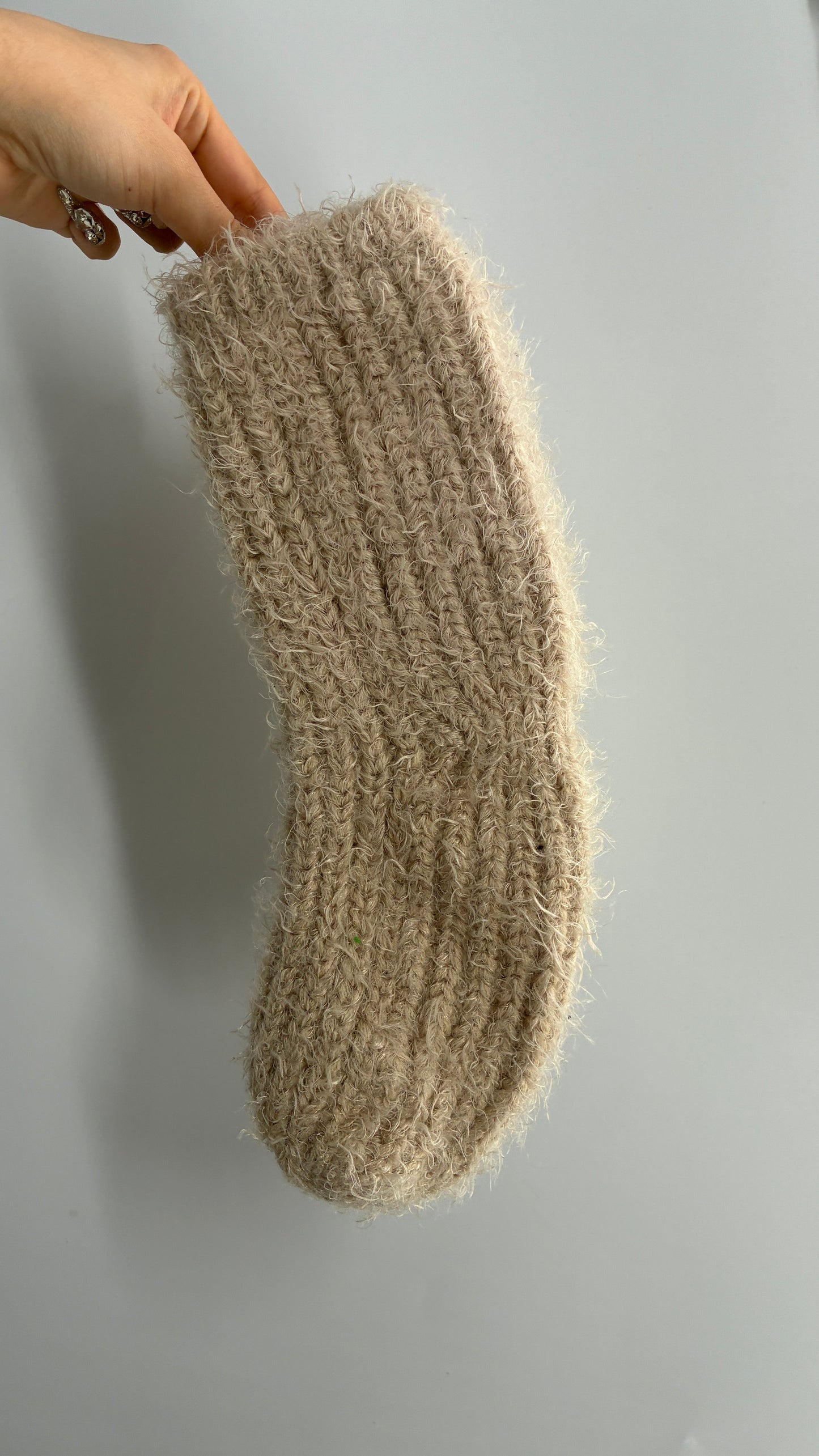 NWOT Free People Beige Ultra Thick Knit Fuzzy Socks