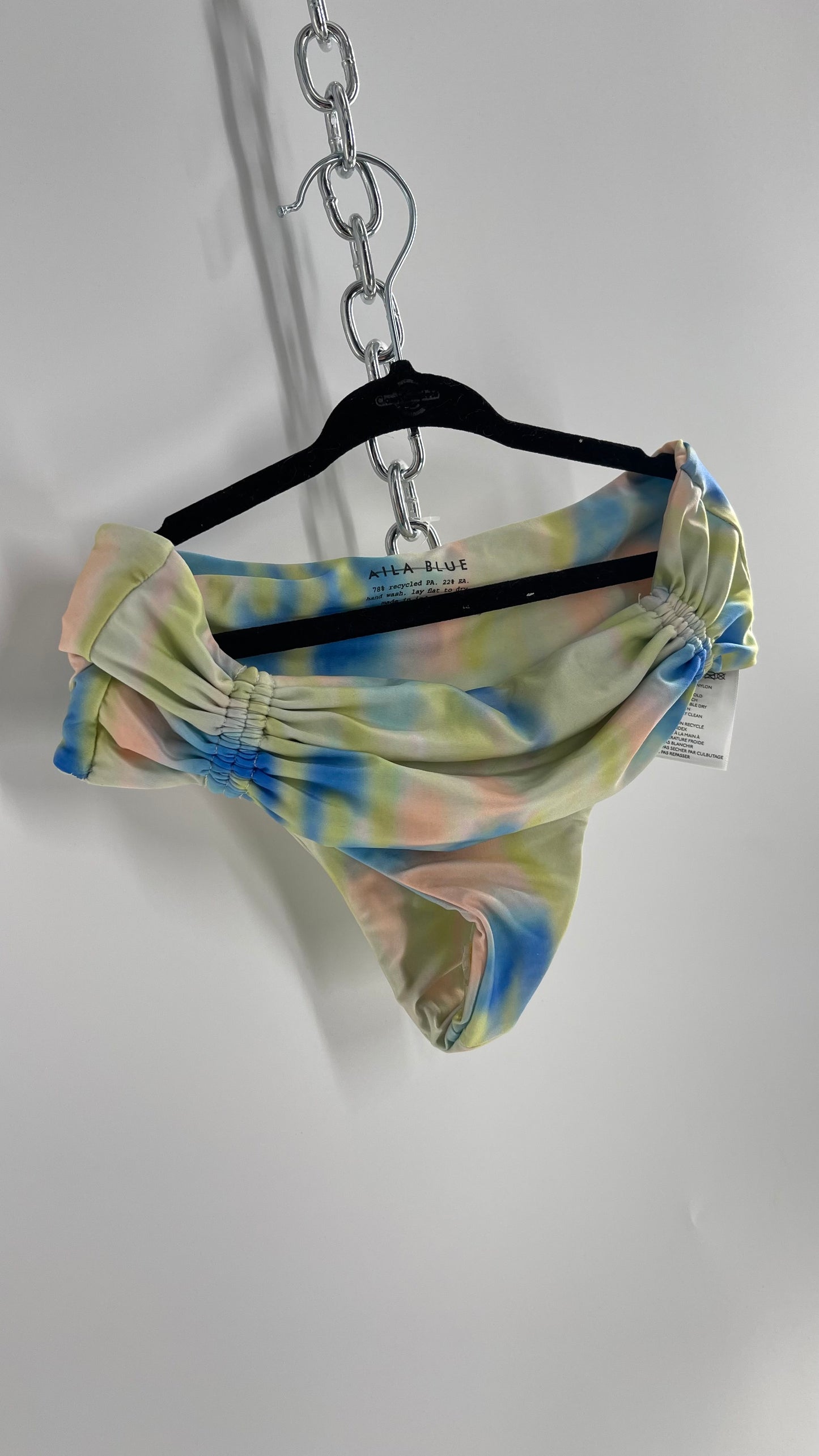 AILA BLUE Pastel Tie Dye Cheeky Swim Bottoms (Small)