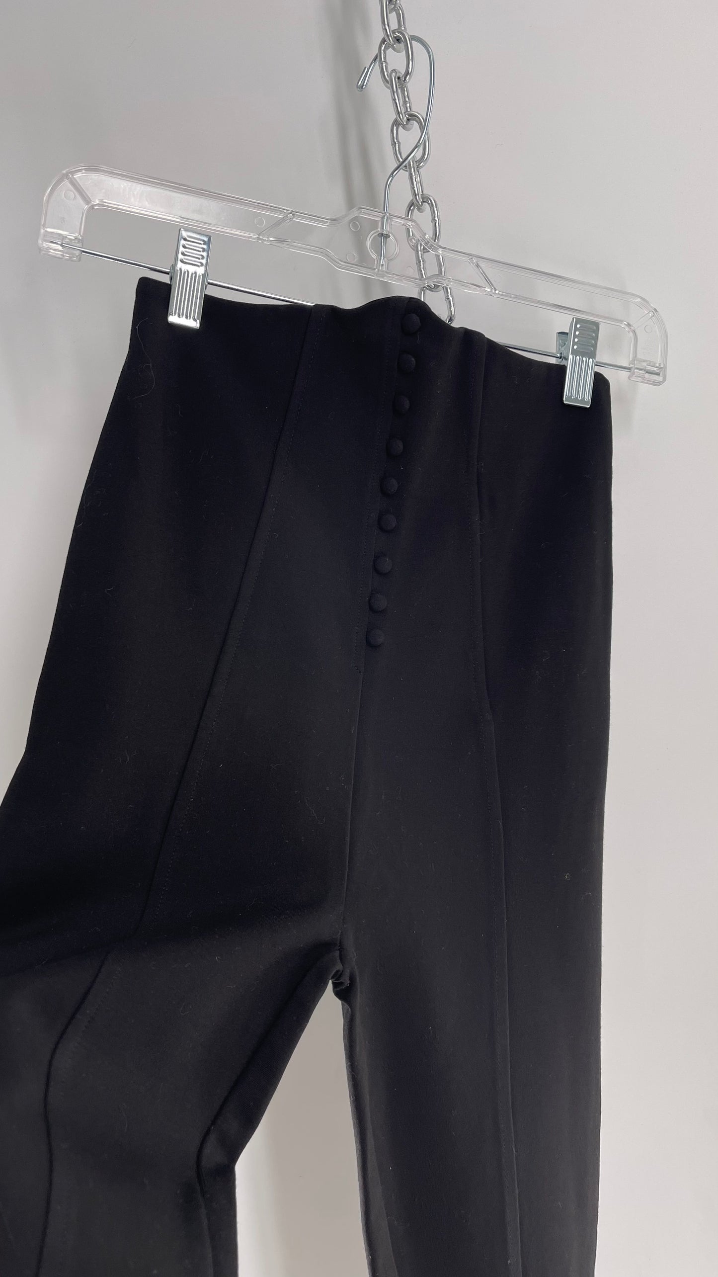 Urban Outfitters Silence + Noise Black High Waisted Pleated Pants with Built In Buttoned/Corset Detailing (XS)