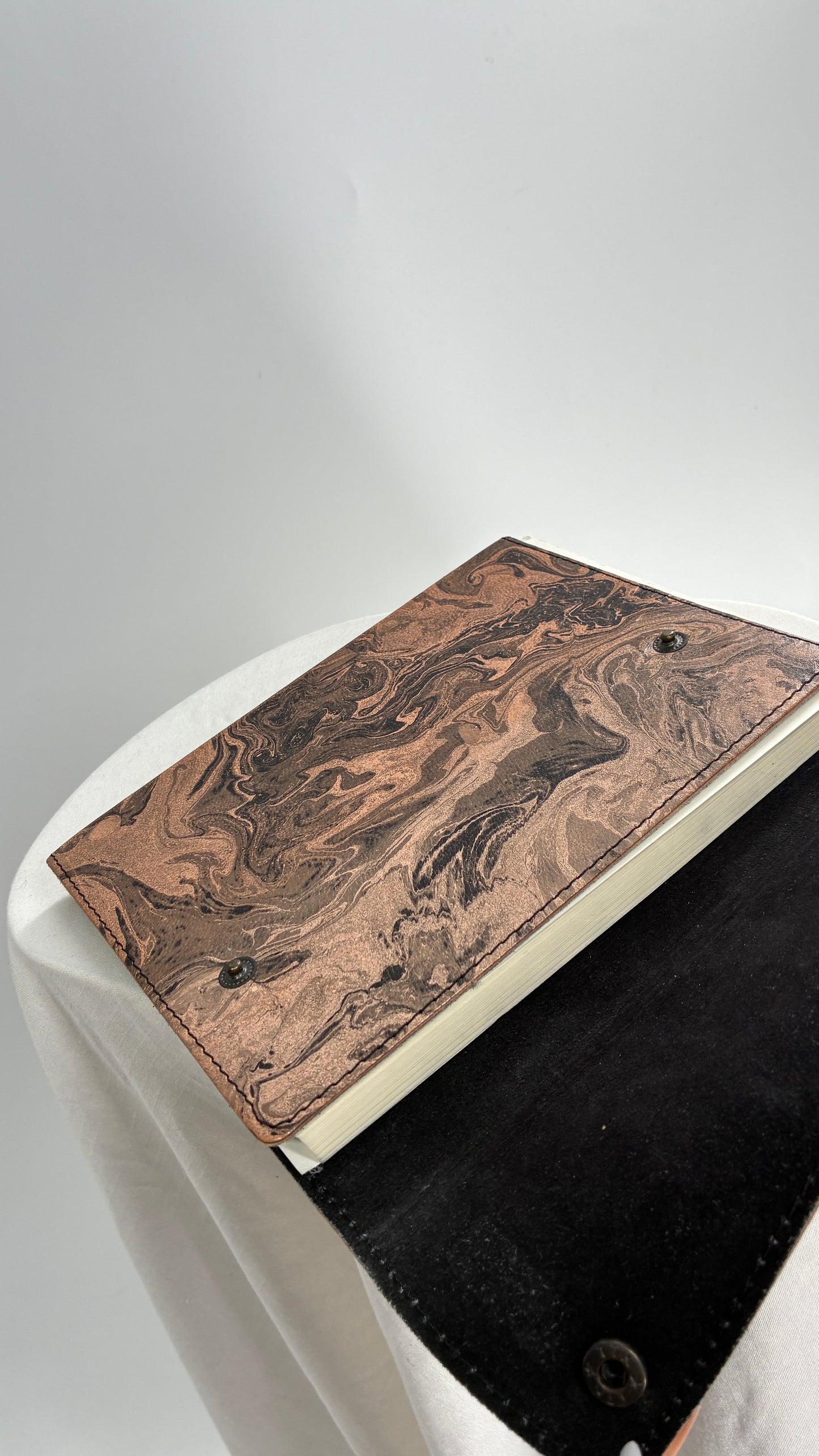 Urban Outfitters Marbled Pink/Grey Leather Bound Notebook