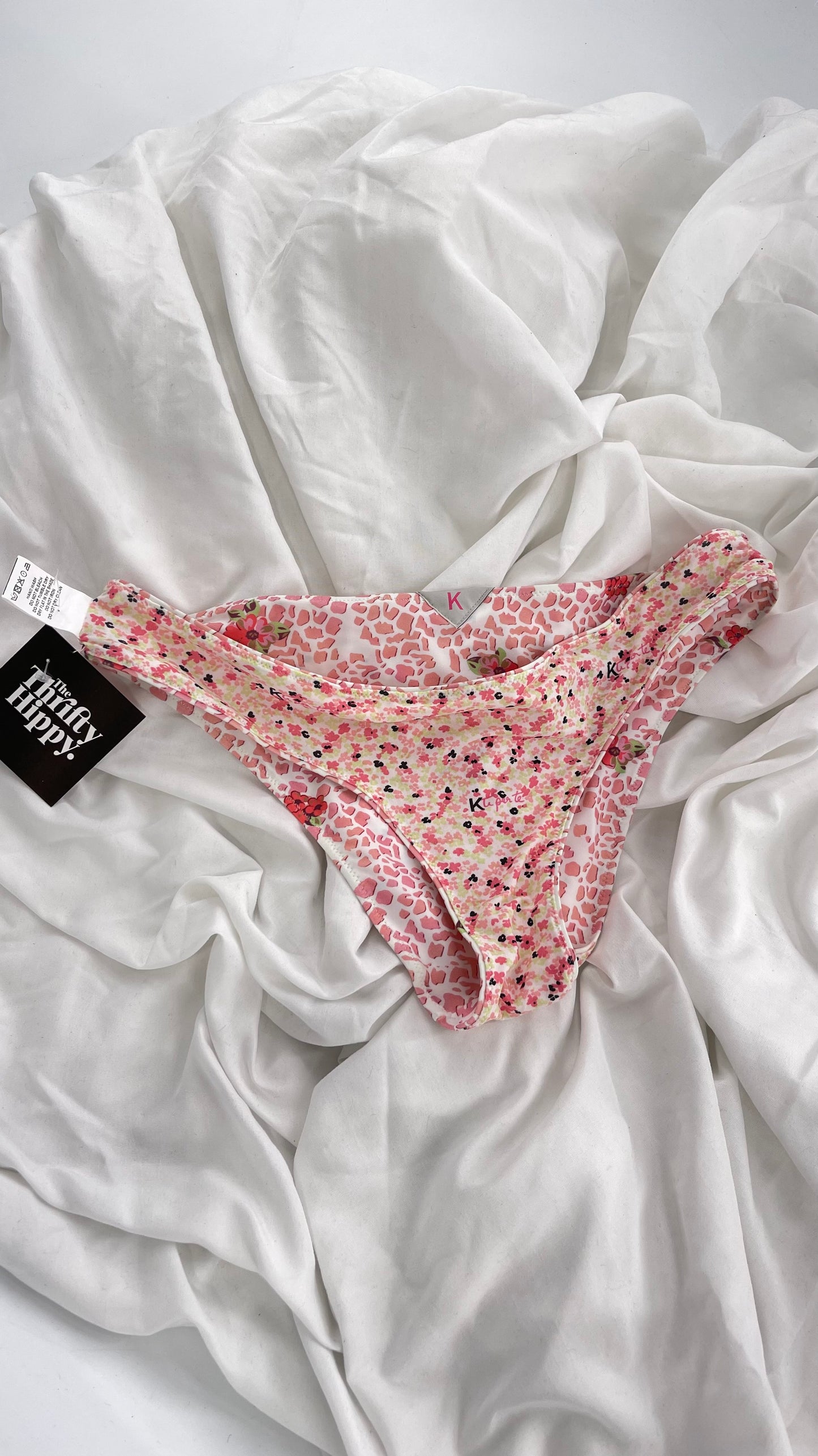K ti per te Reversible Pink Floral Animal Print Swim Bottoms (Large)