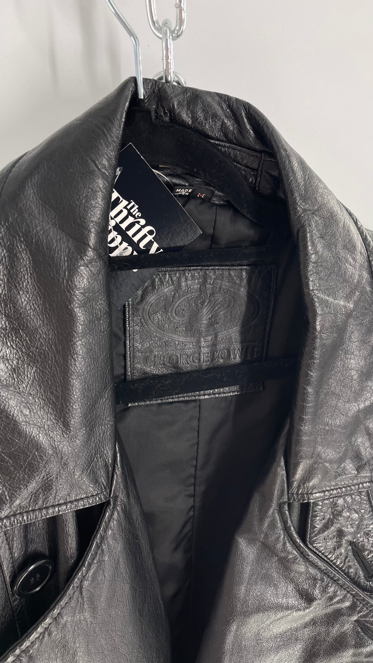 Georgetown Vintage Black Leather Trench Coat (Medium)