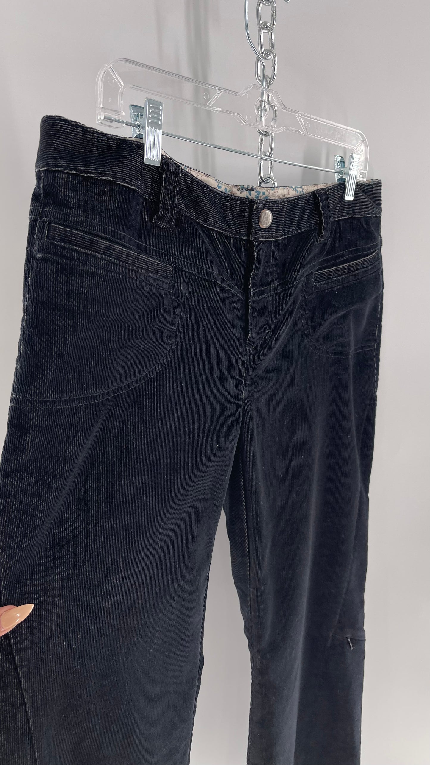 Athleta Black Flare Corduroy Pants (Size 14/L)