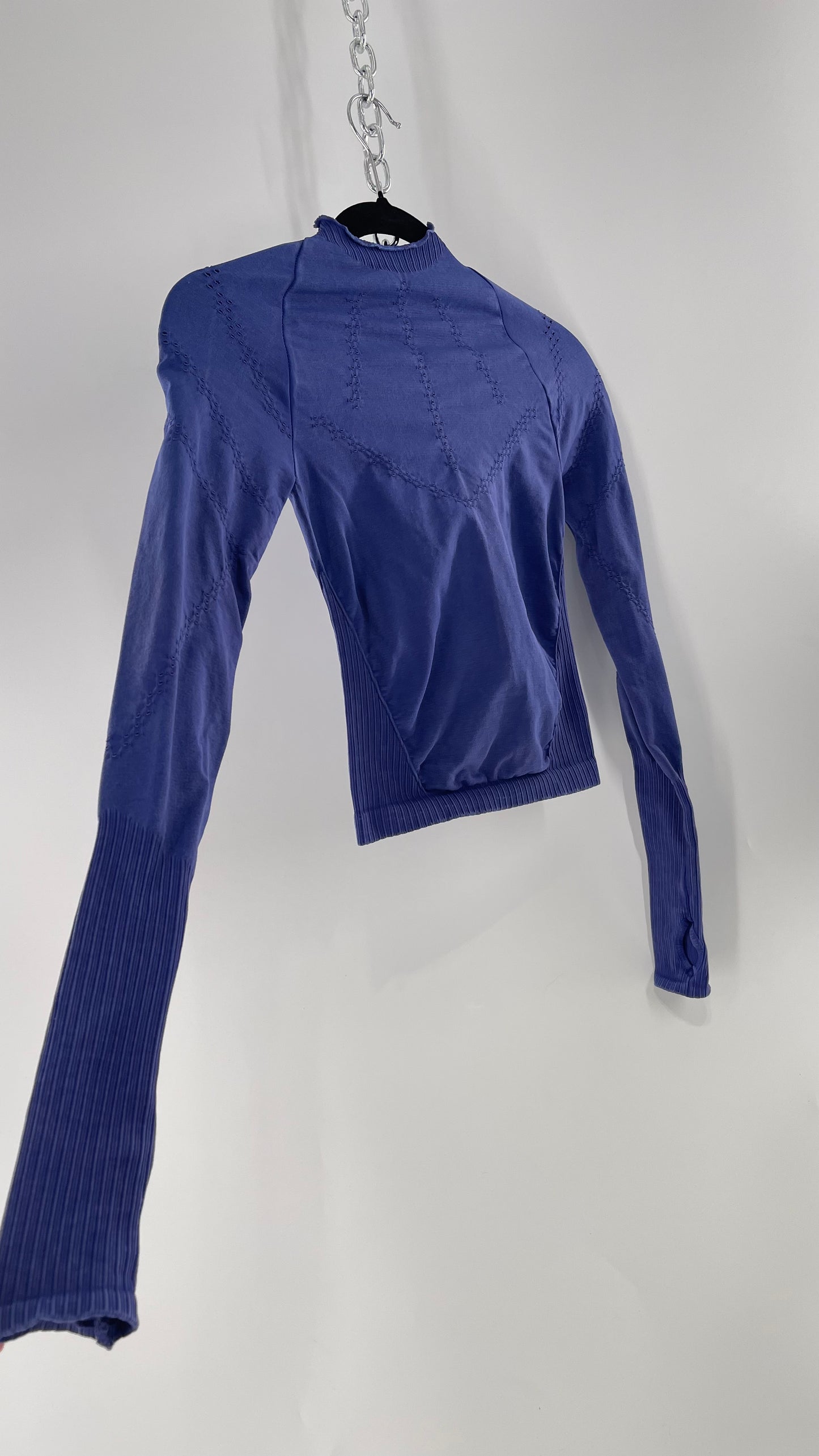 Free People Movement Spandex Perforated Purple Skim Top (XS/S)