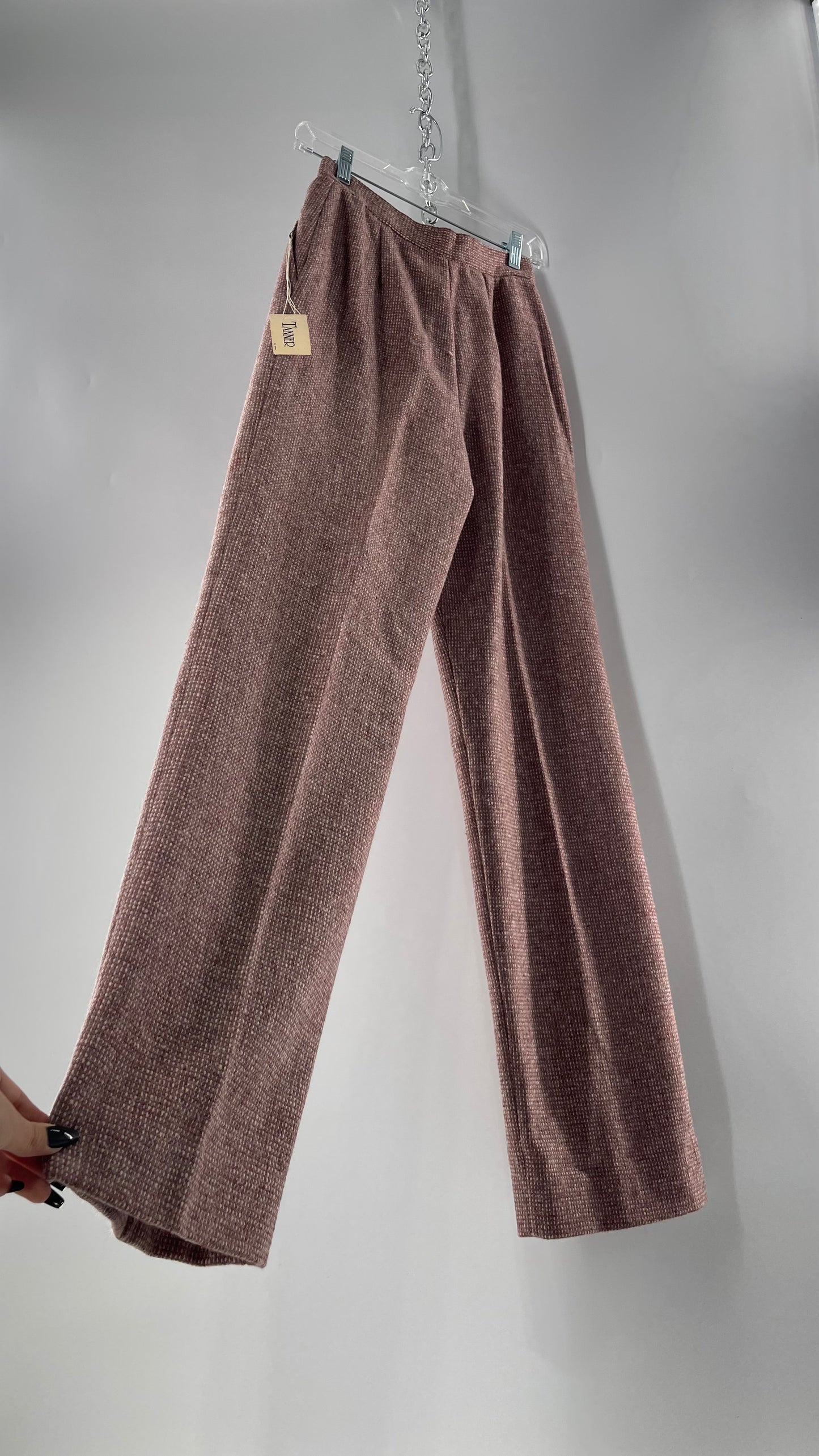 Deadstock Tanner Tweed Sport Vintage Pink Wool Trouser with Tags Attached (8)