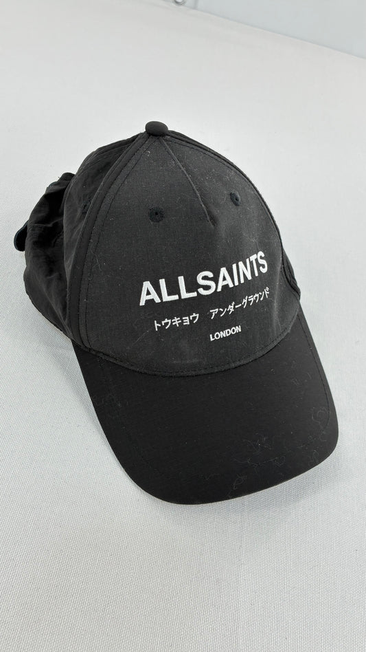 Vintage ALLSAINTS Black Embroidered UNDERGROUND Logo Baseball Cap